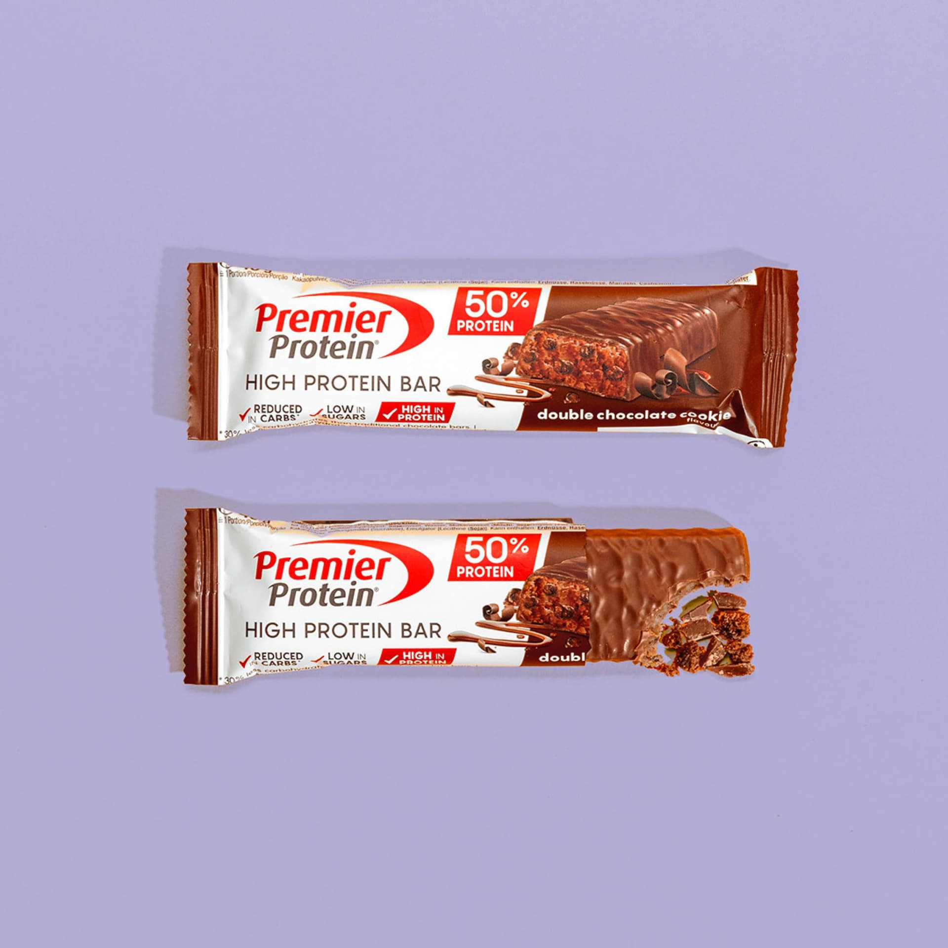 Premier Protein - High Protein Bar 50% - Double Chocolate Cookie - 16x40g – Bild 5