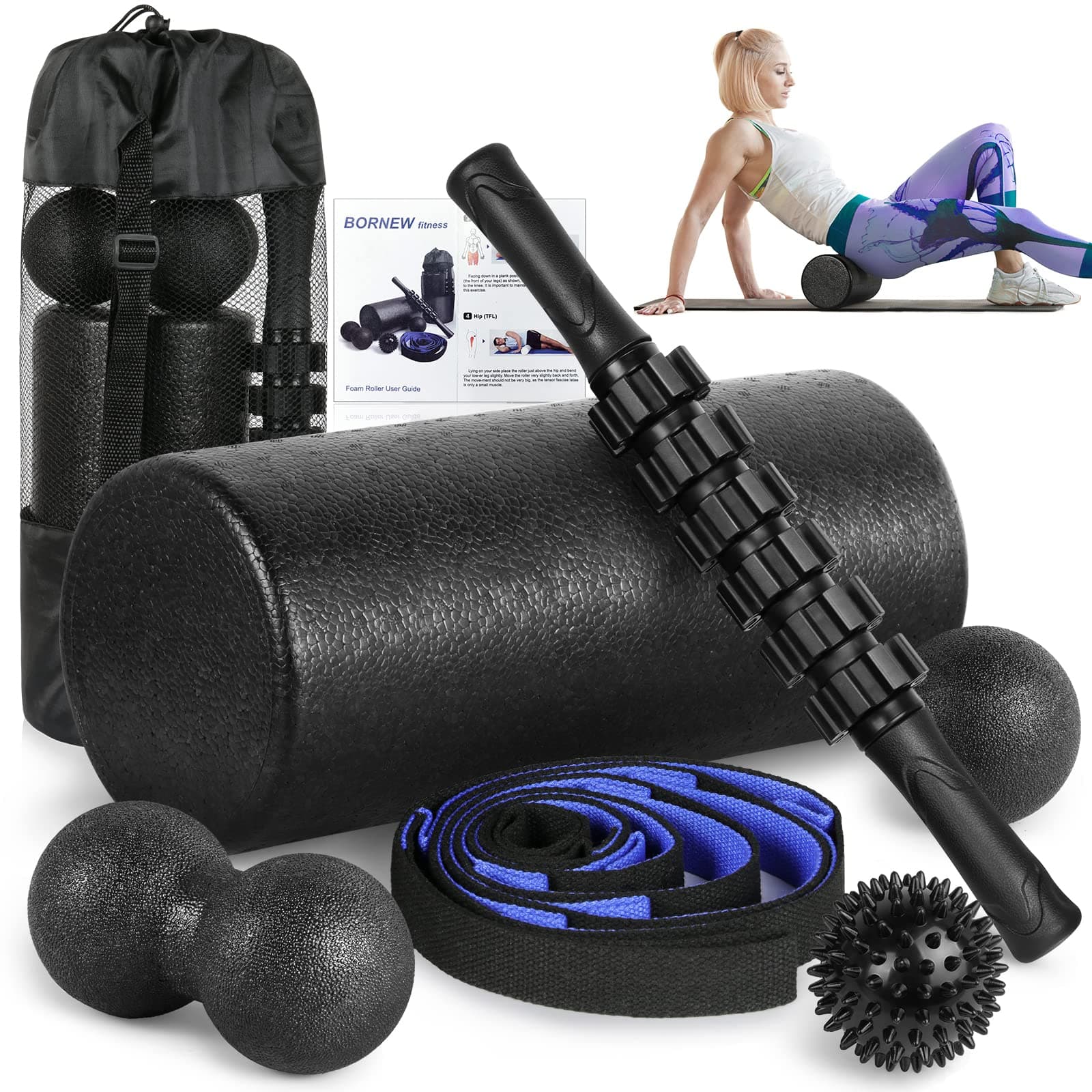BORNEW Foam Roller Set