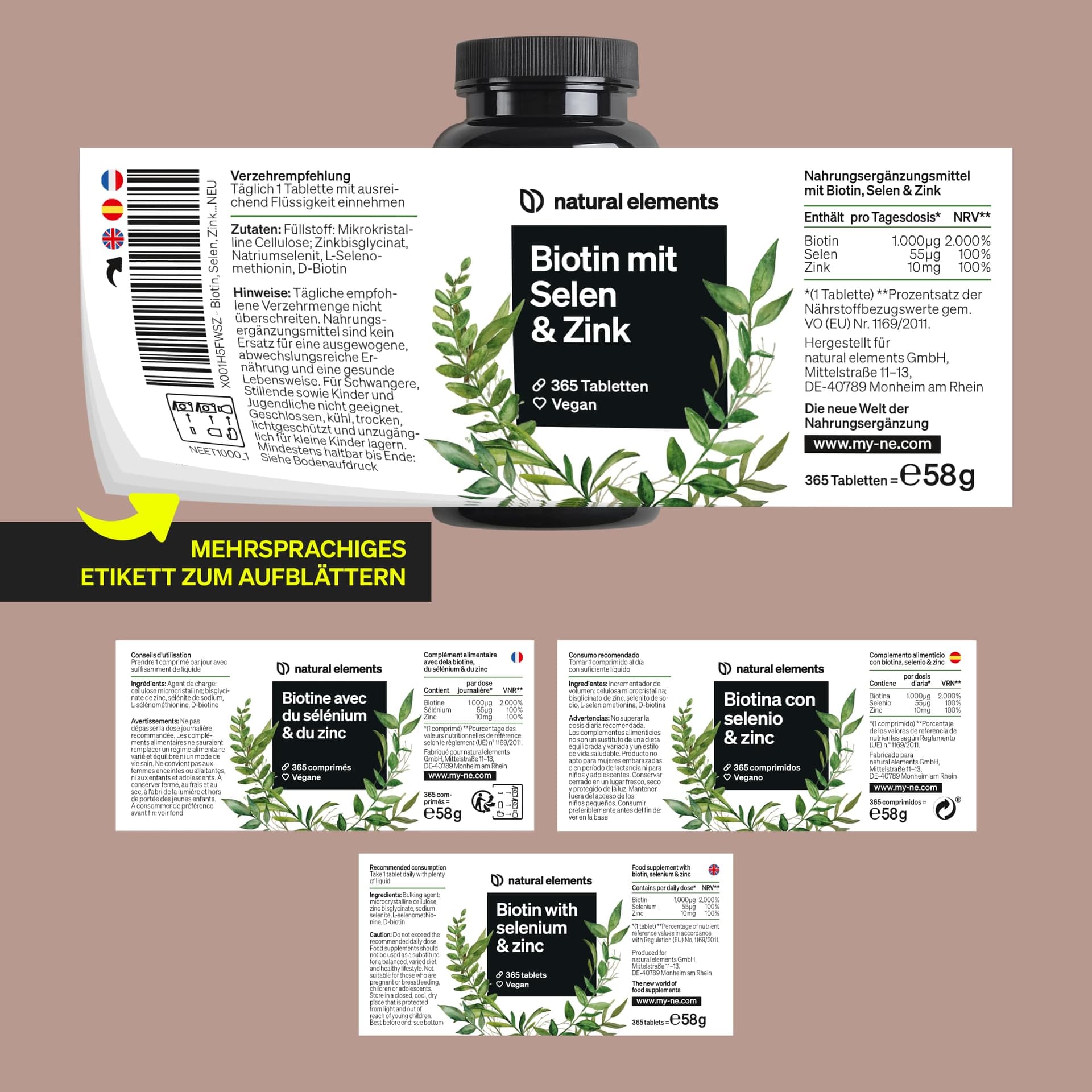 natural elements Biotine Complexe 365 Comprimés – Bild 6