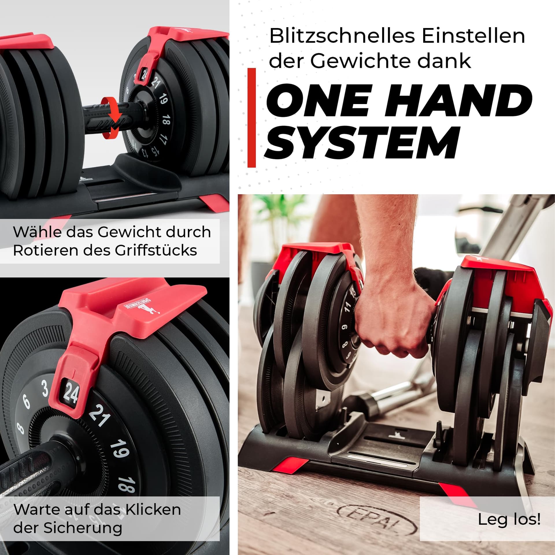 SPORTSCHMIEDE Hanteln Set 3-24kg – Bild 2