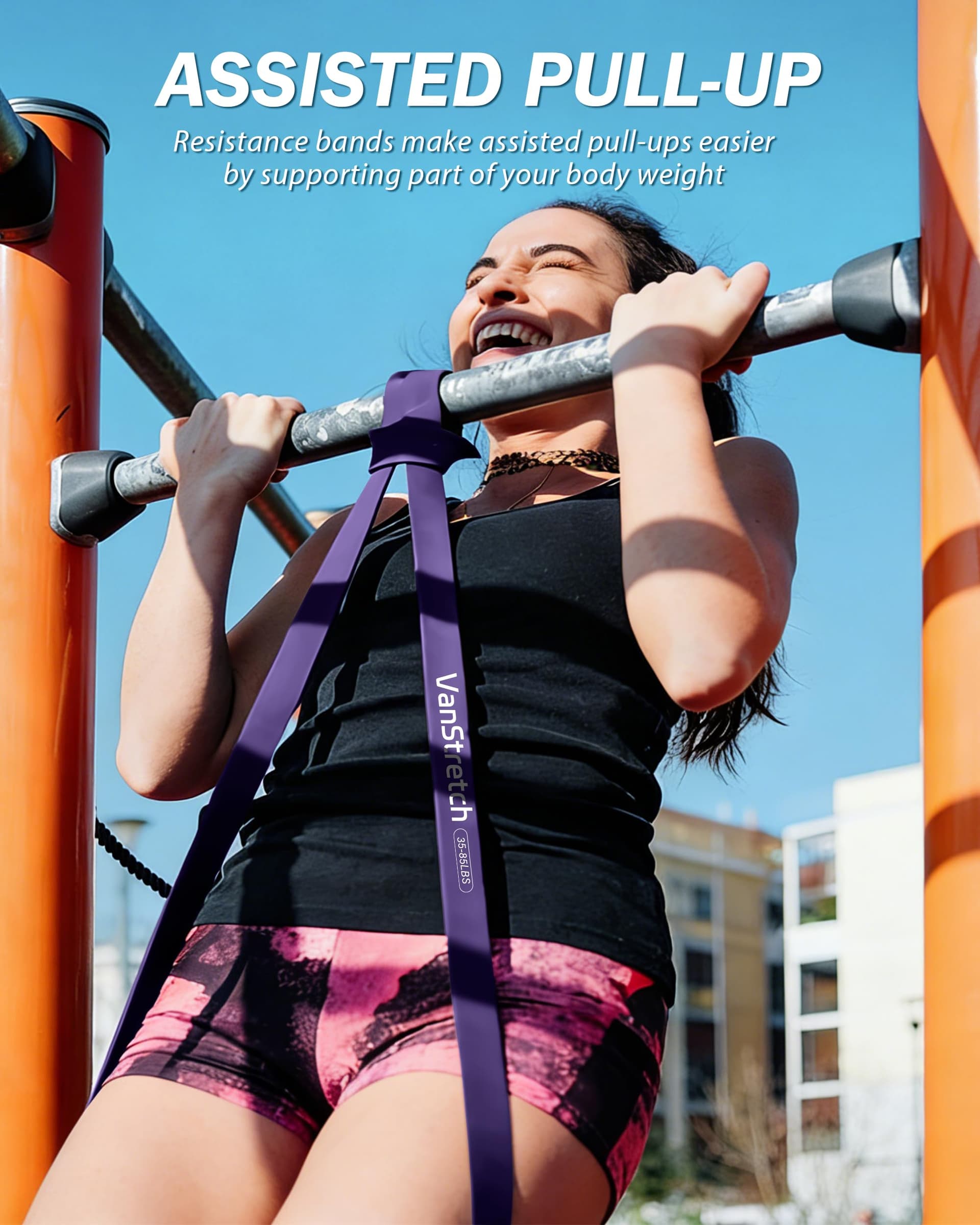 VanStretch Resistance Bands for Working Out,5-Level Elastic Pull Up – Bild 5