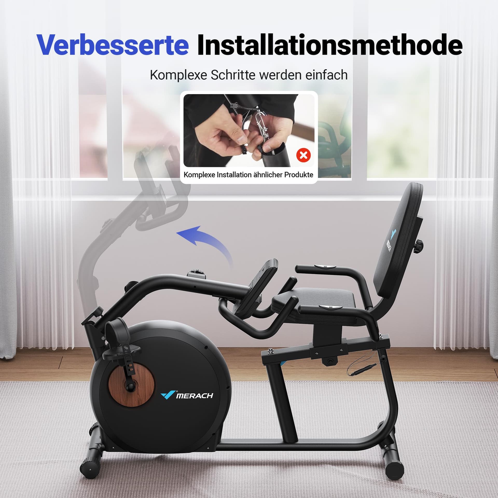 MERACH Liegeergometer für Zuhause mit 8 Verstellbaren – Bild 8