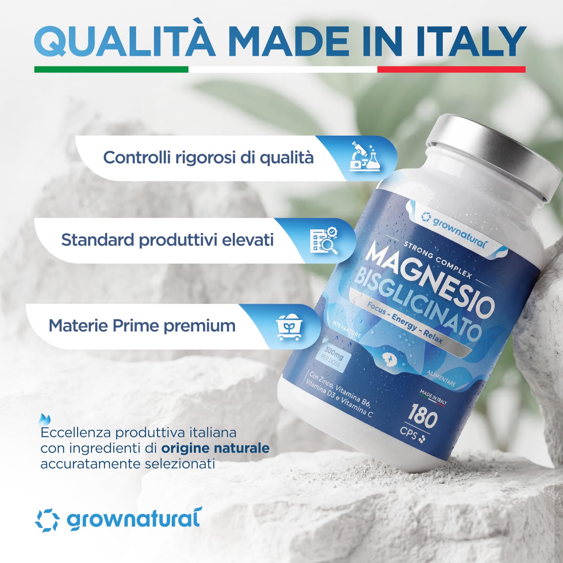 GrowNatural Magnesio Bisglicinato 600mg – Bild 4