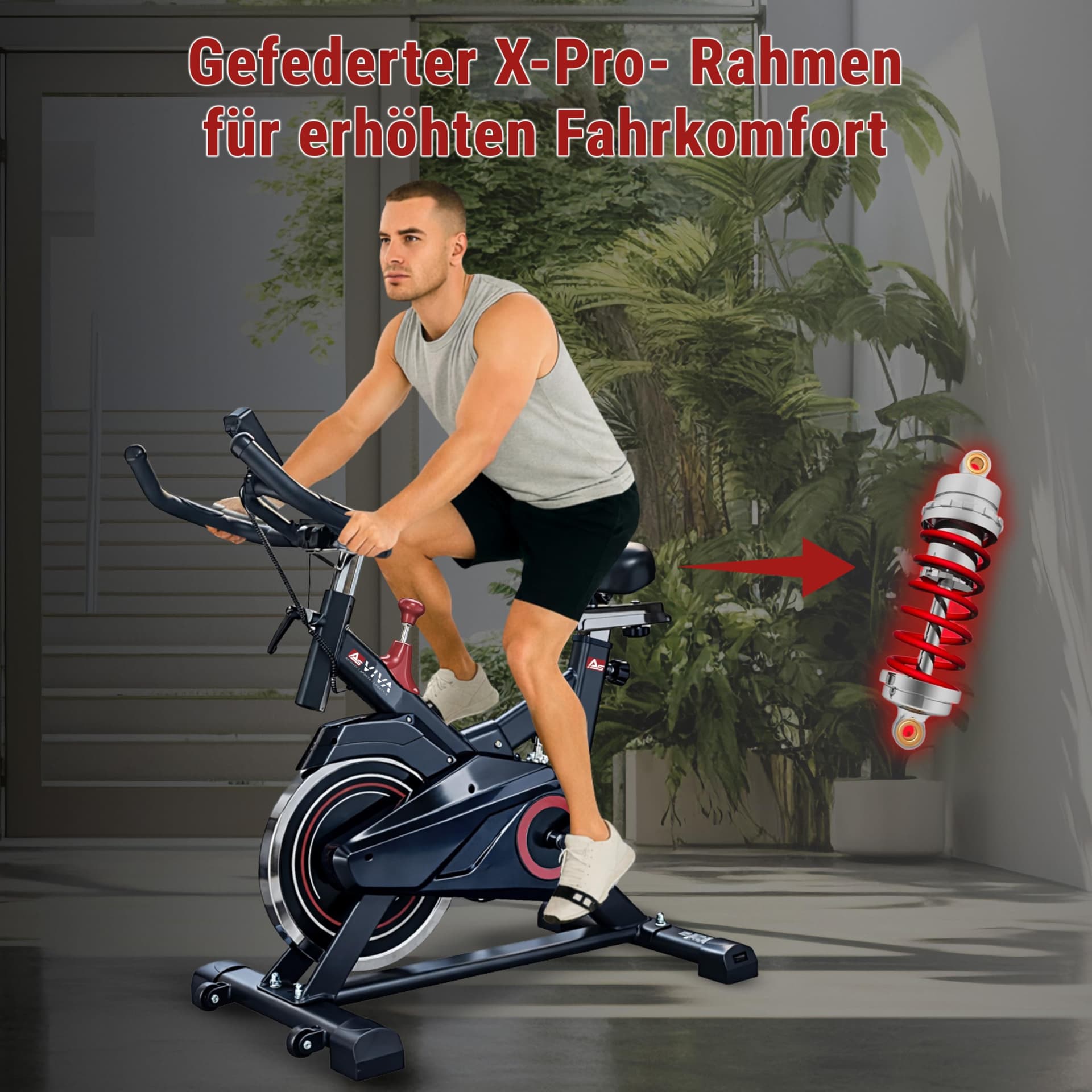 AsVIVA Speedbike AsVIVA S11 - Leises Heimtrainer Fahrrad mit Riemenantrieb sowie 18kg – Bild 7