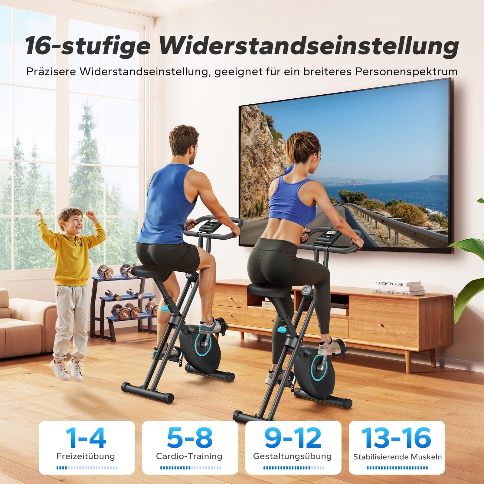 MERACH Heimtrainer Fahrrad Klappbar – Bild 4