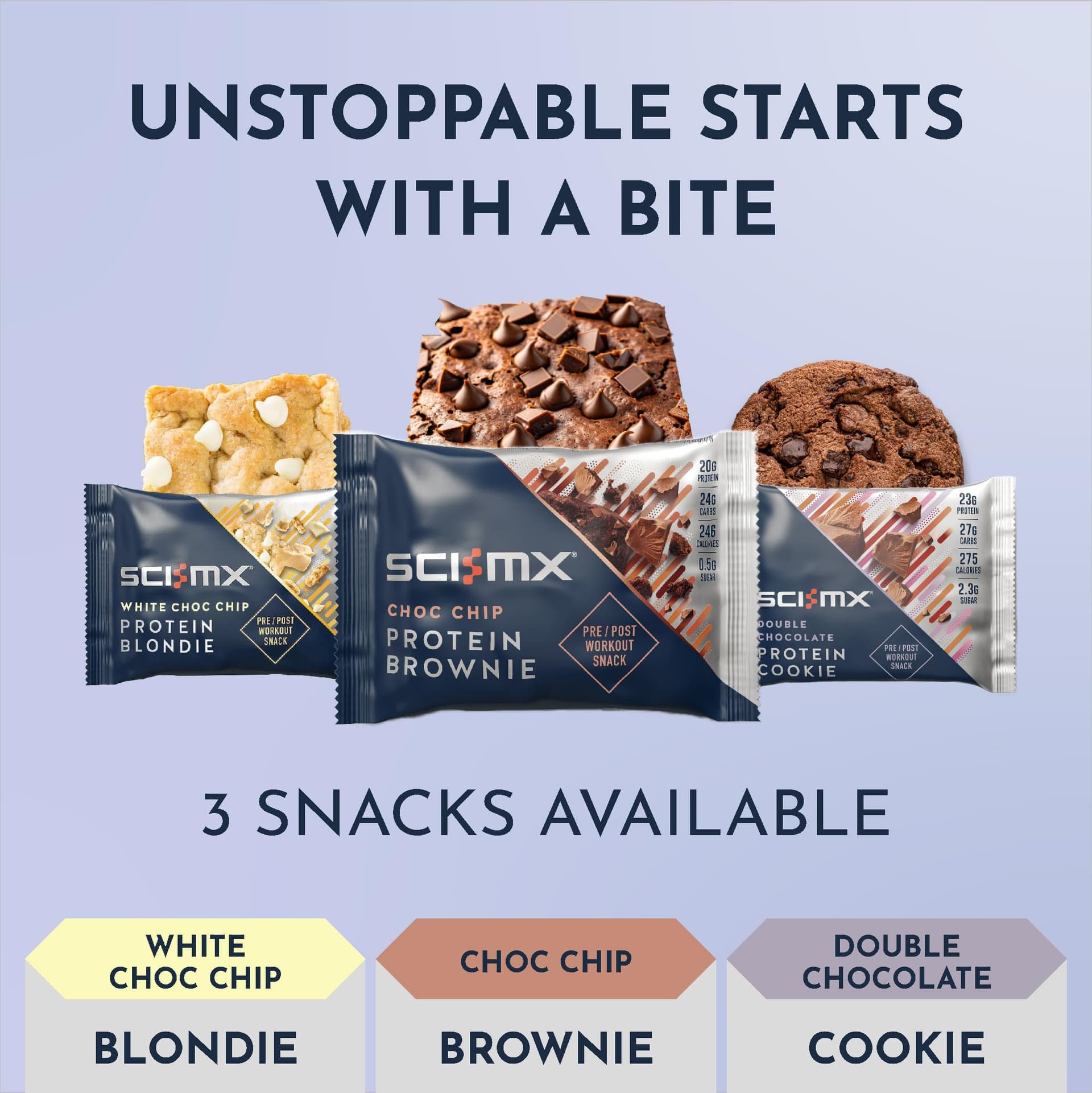 SCI-MX High Protein White Choc Chip Blondie Box - 20g – Bild 7