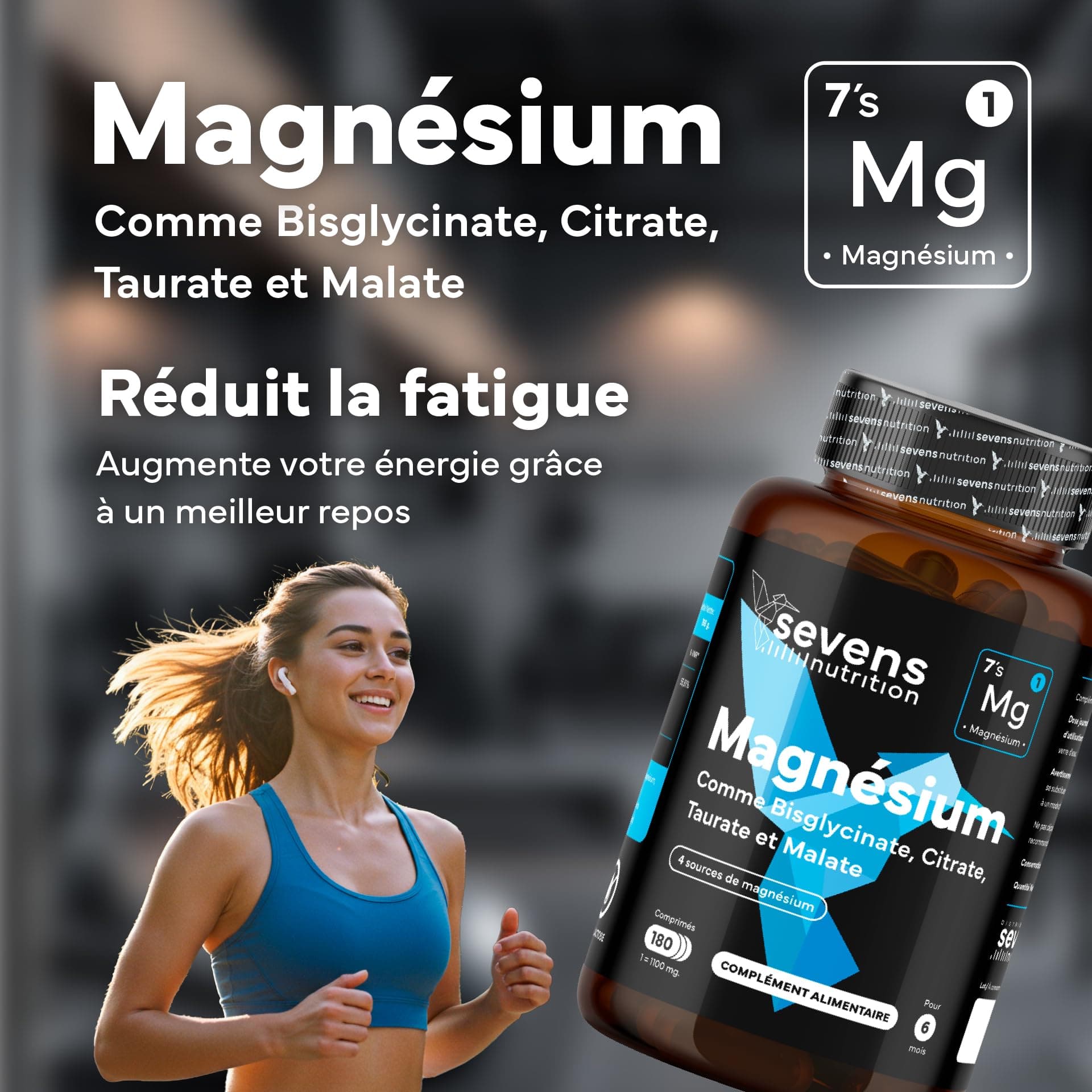 SEVENS NUTRITION Magnésium Bisglycinate + Citrate – Bild 2