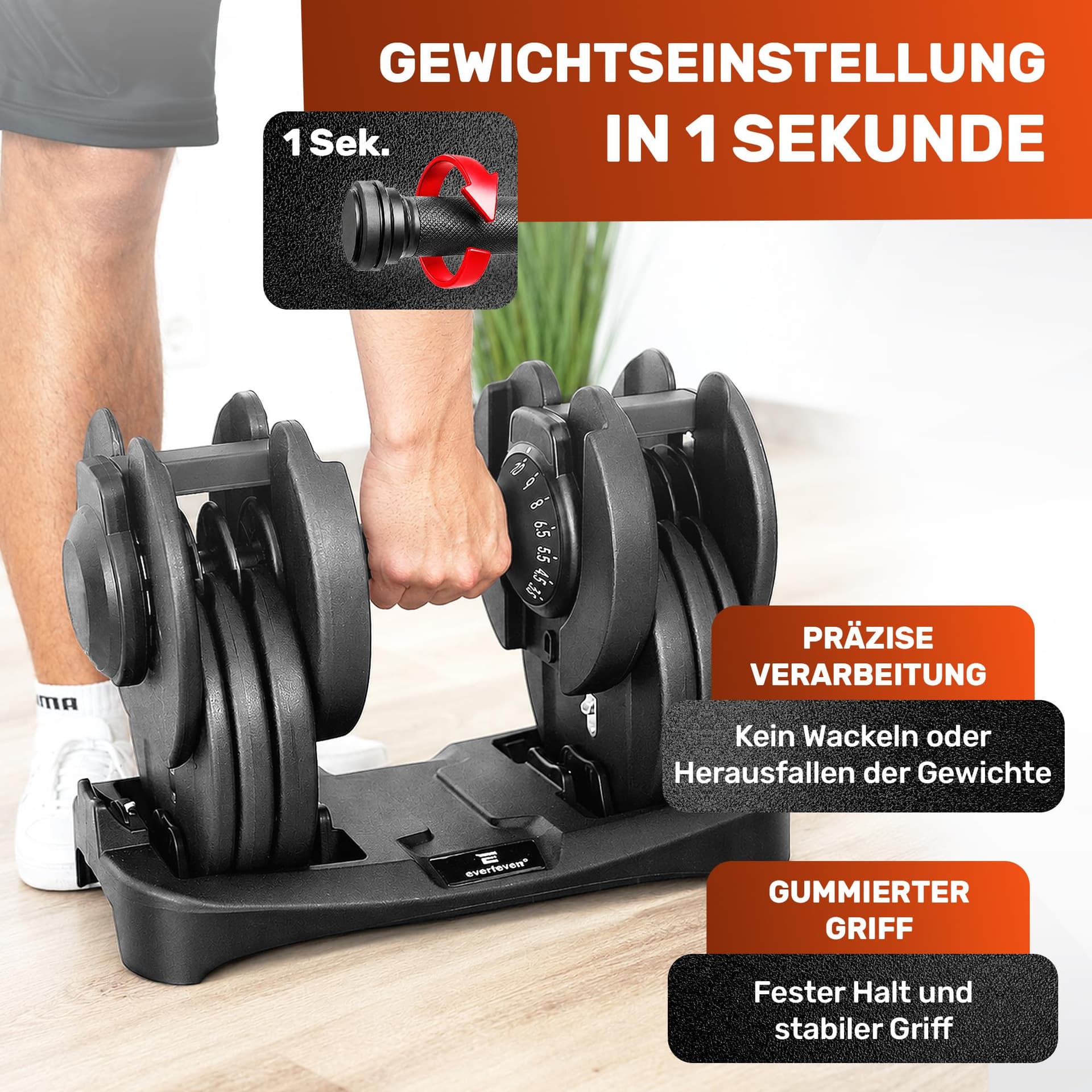 Verstellbare Kurzhantel Set 2x24kg – Bild 3