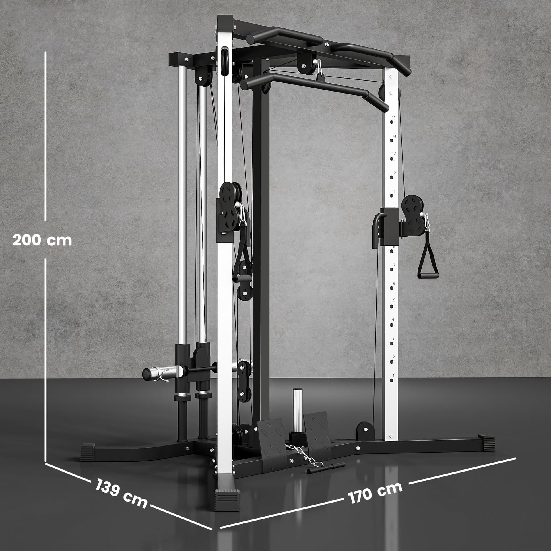 SPORTNOW Power Tower con 15 Posizioni Regolabile – Bild 7