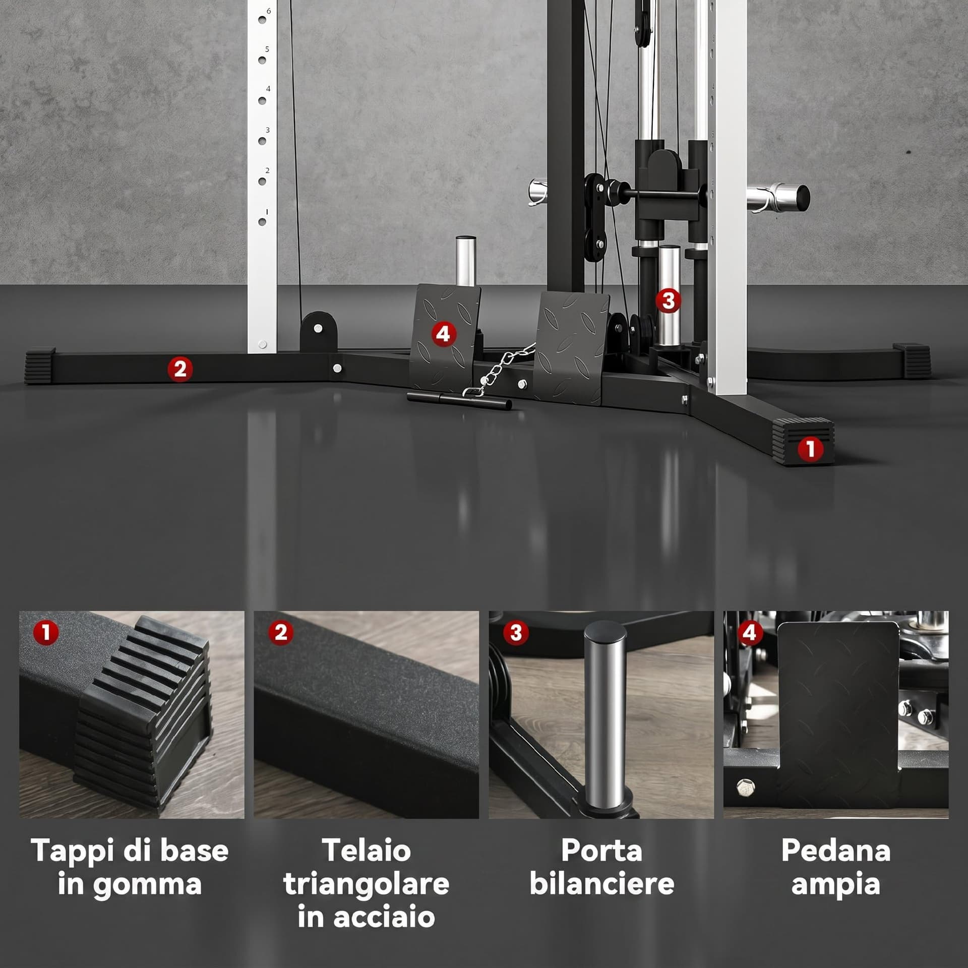 SPORTNOW Power Tower con 15 Posizioni Regolabile – Bild 6