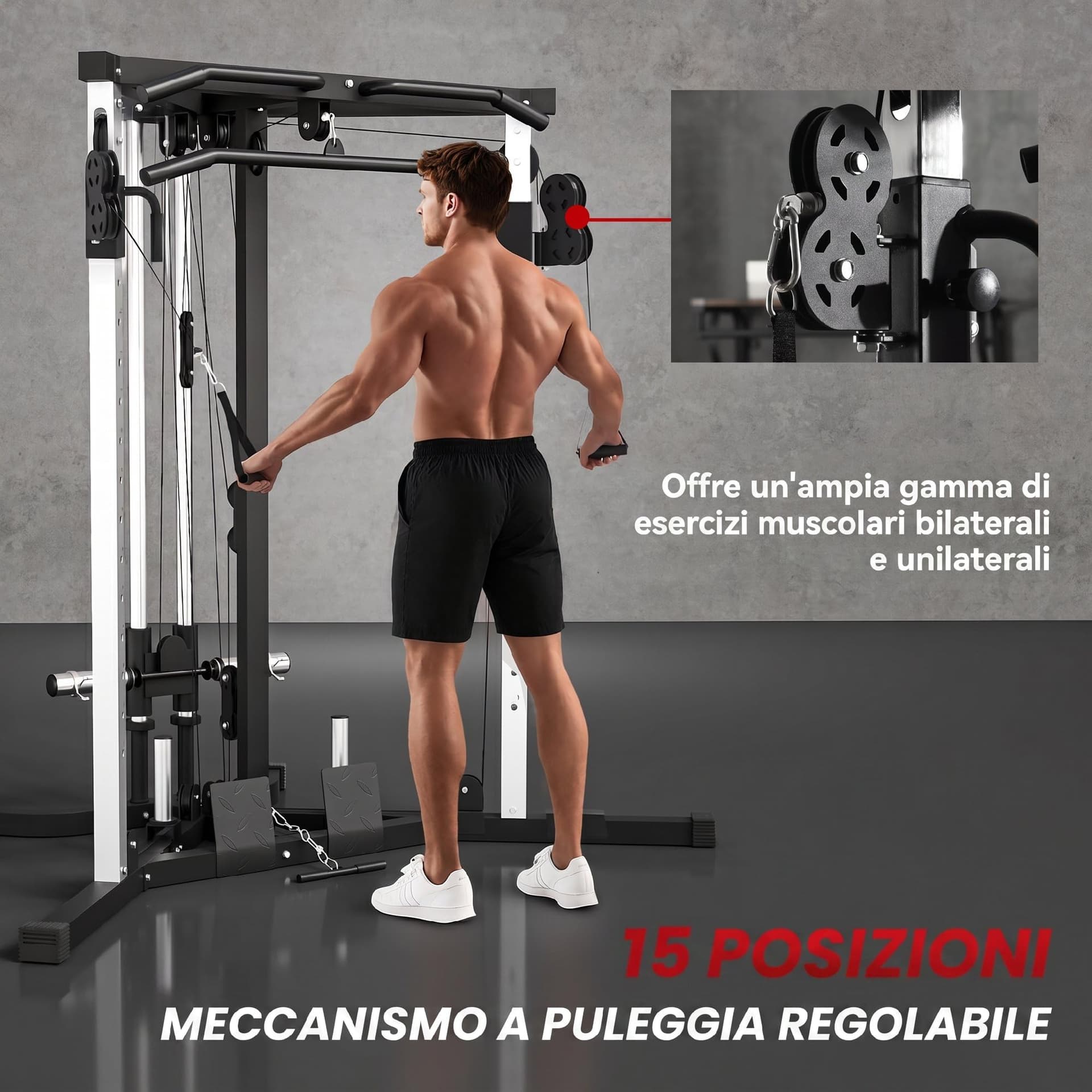 SPORTNOW Power Tower con 15 Posizioni Regolabile – Bild 4