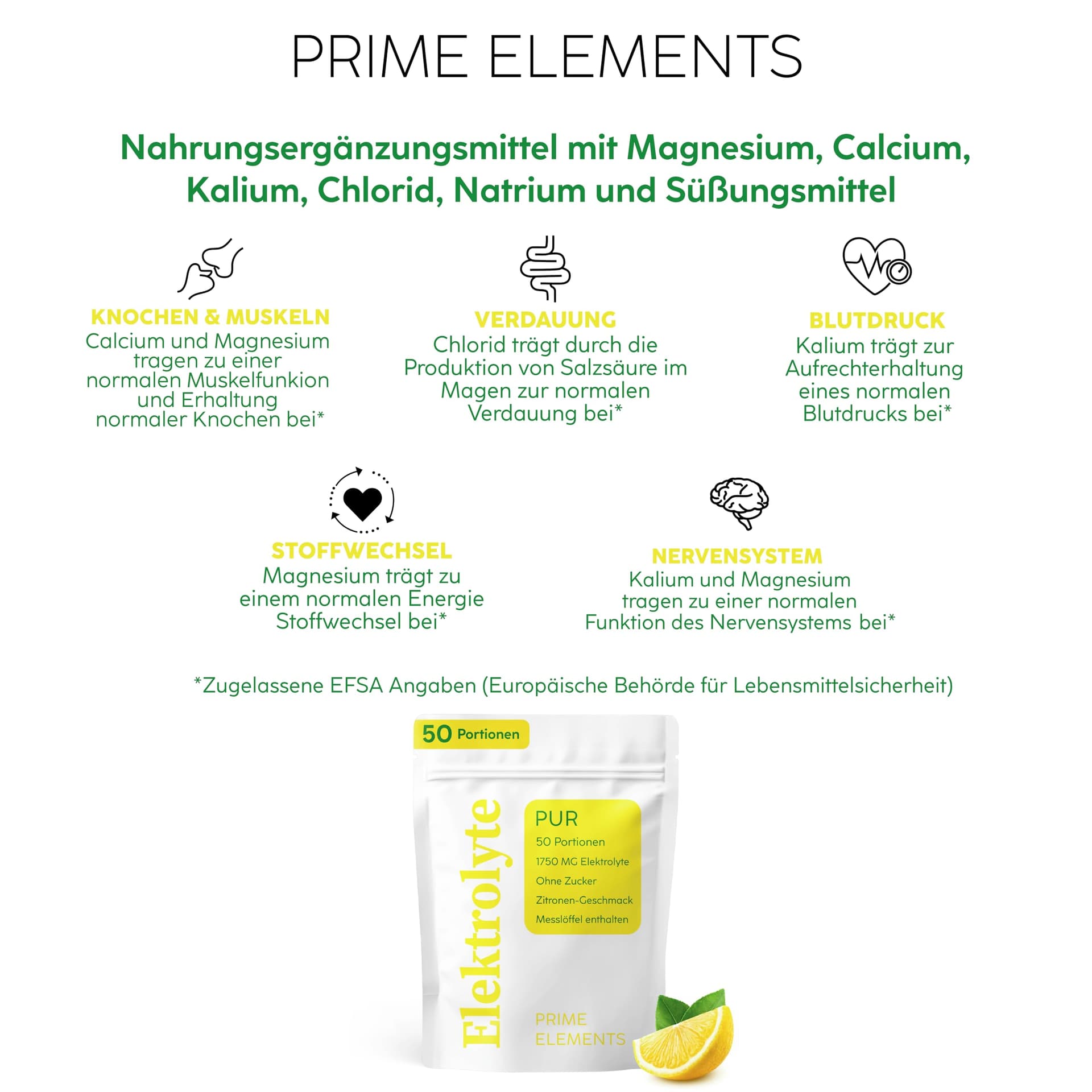 PRIME ELEMENTS Elektrolyte hochdosiert ohne Zucker | 50 Portionen – Bild 2