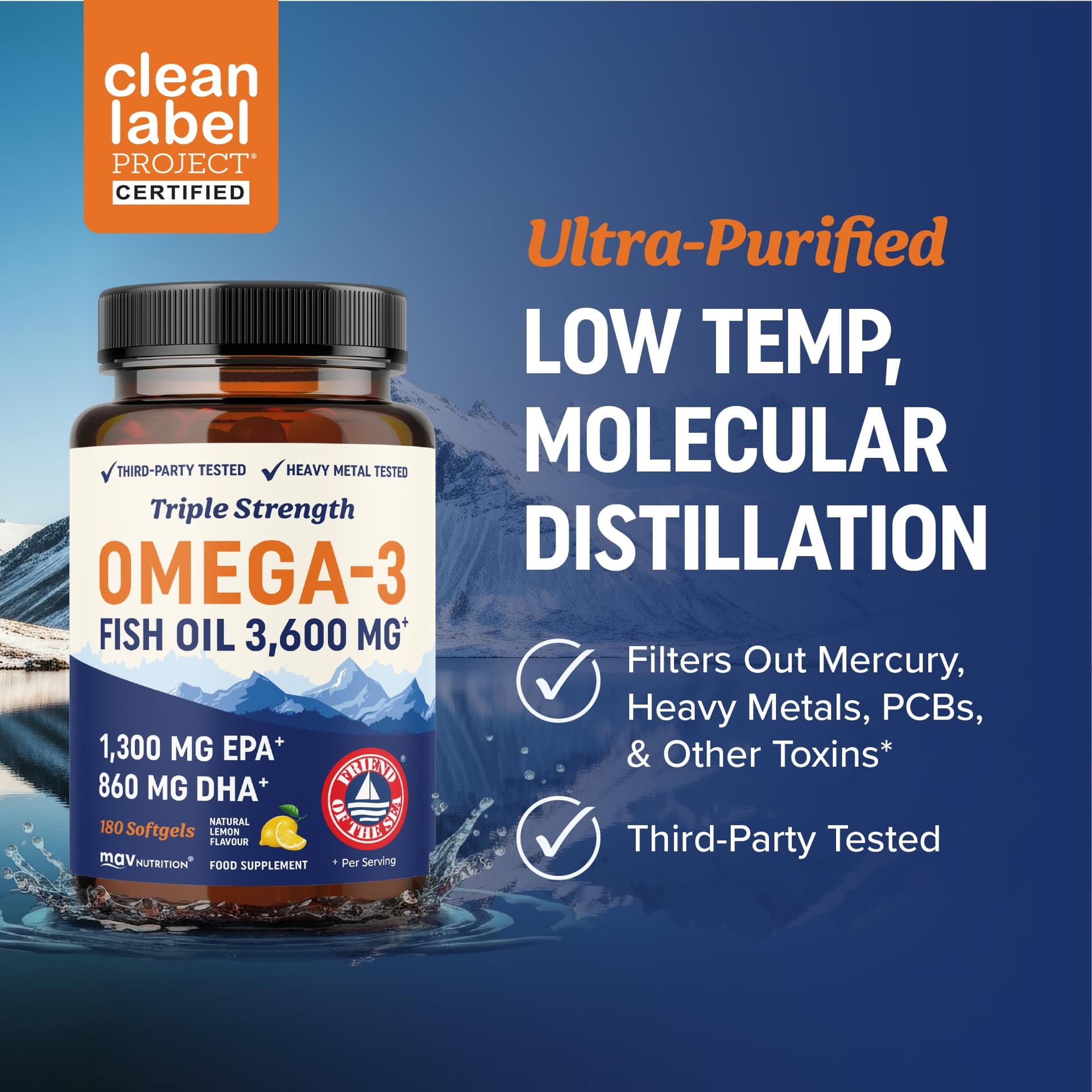 MAV NUTRITION Triple Strength Omega 3 Fish Oil 3600 mg – Bild 4