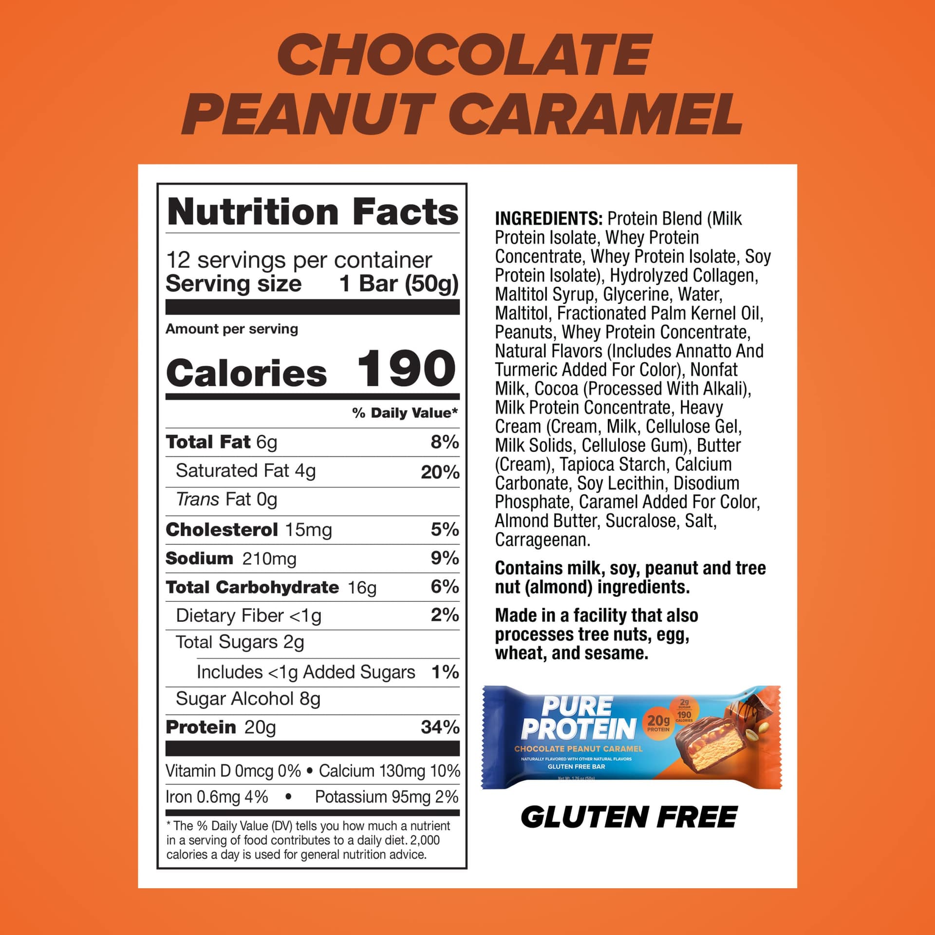 Pure Protein Chocolate Peanut Caramel Protein Bars – 20g – Bild 3