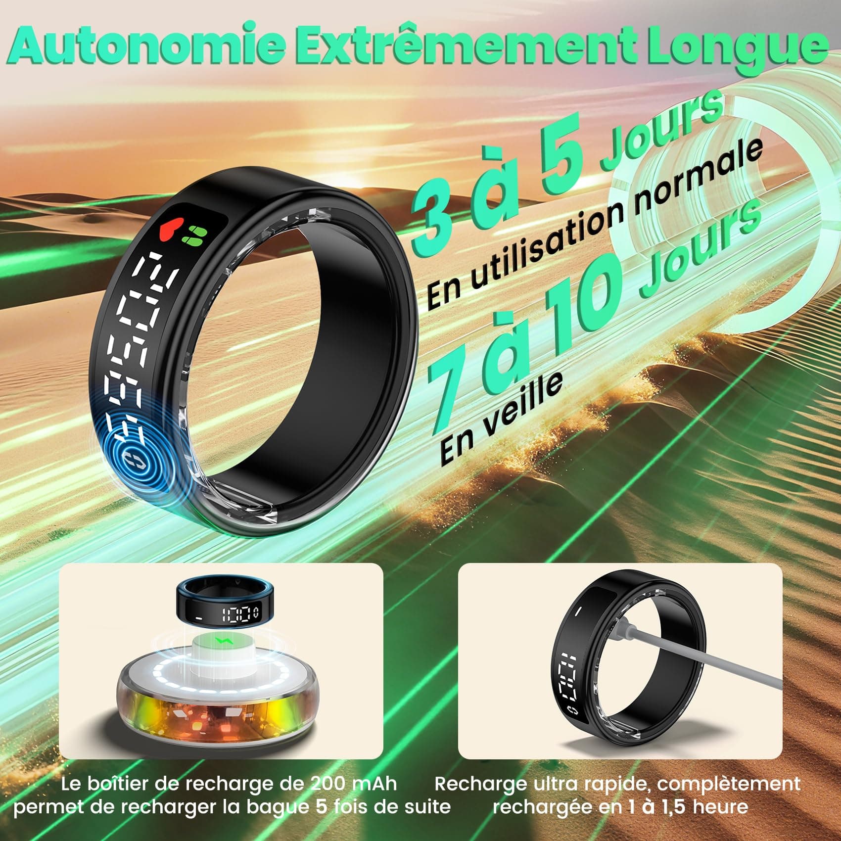 Gulemfy Bague Connectée Femme et Homme – Bild 6