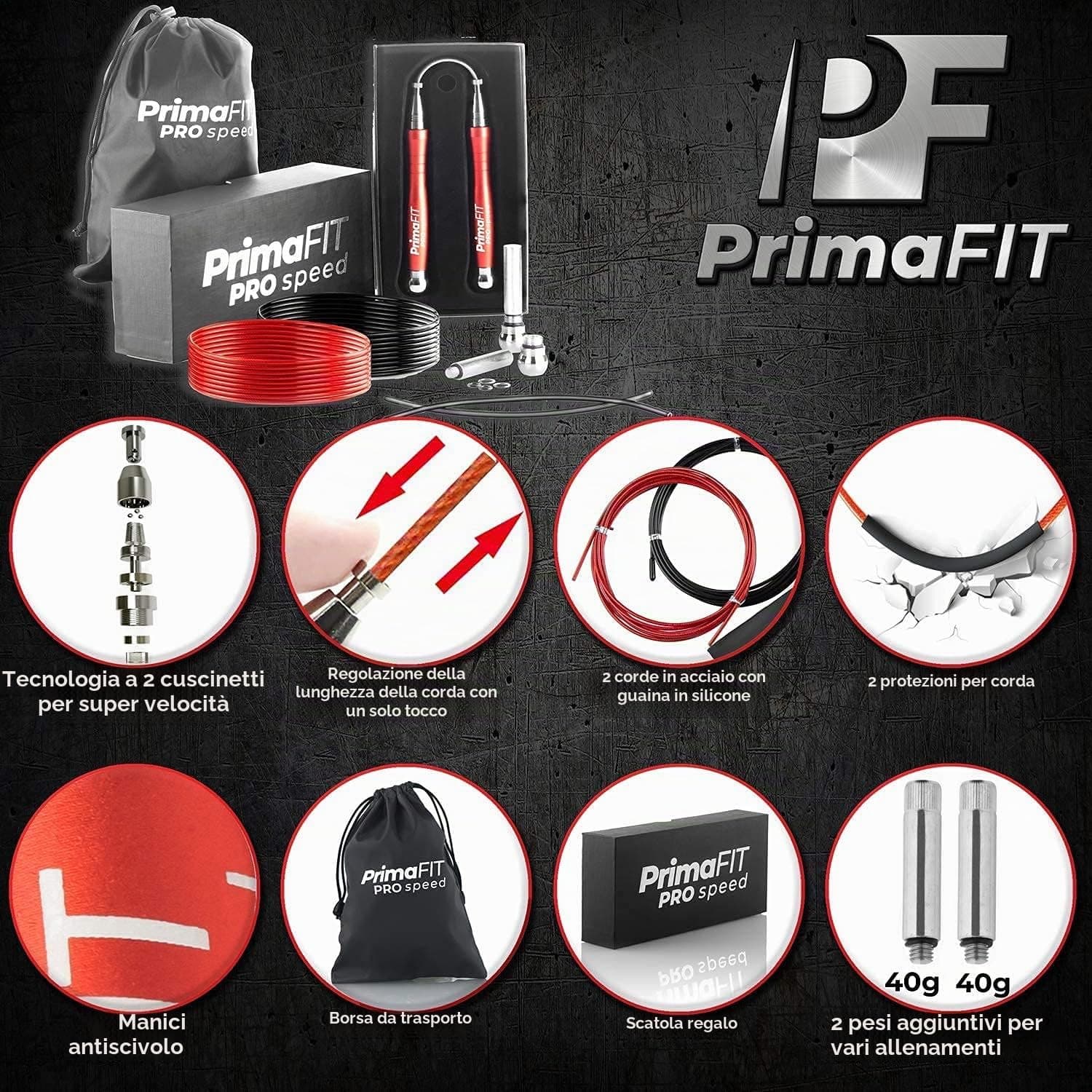 PrimaFit Springseil Erwachsene Fitness Pro Speed Jump Rope – Bild 2