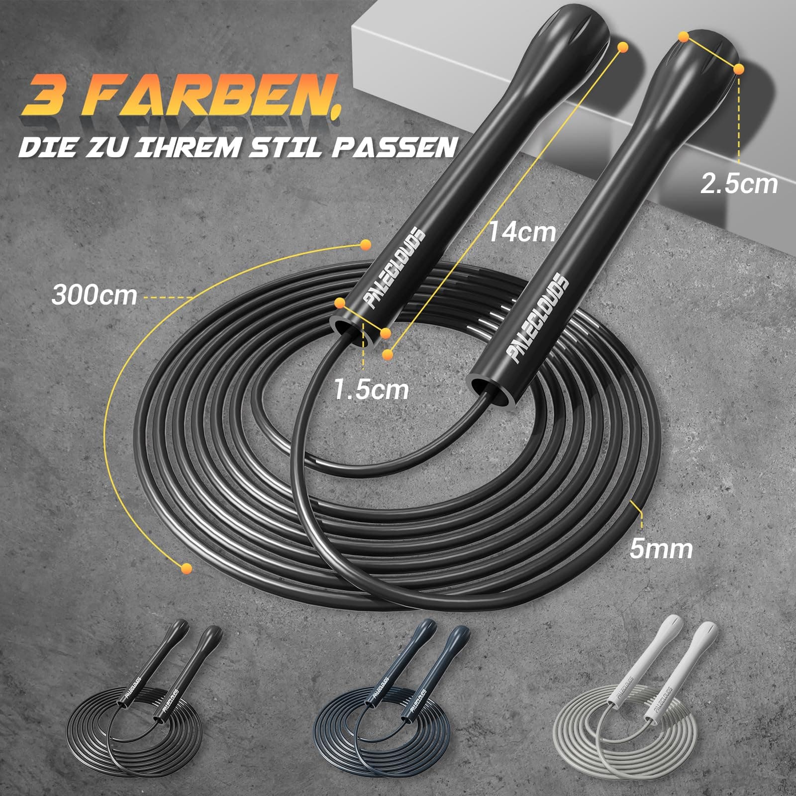 Paleclouds Springseil Verstellbares für Speed Skipping – Bild 5