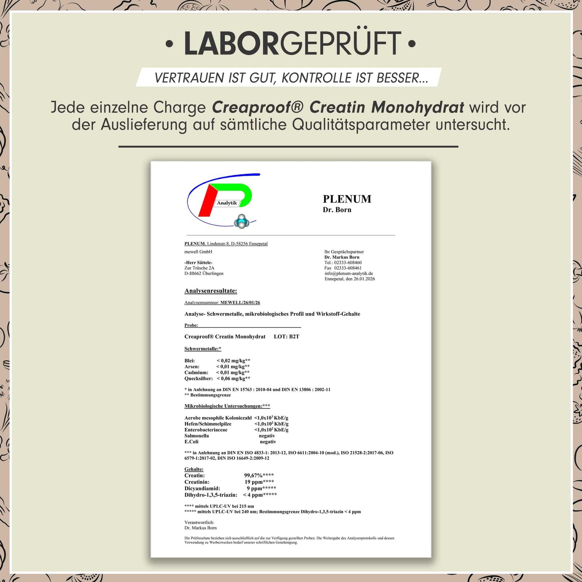 ProFuel CREAPROOF® Creatin Monohydrat 1000g – Bild 5