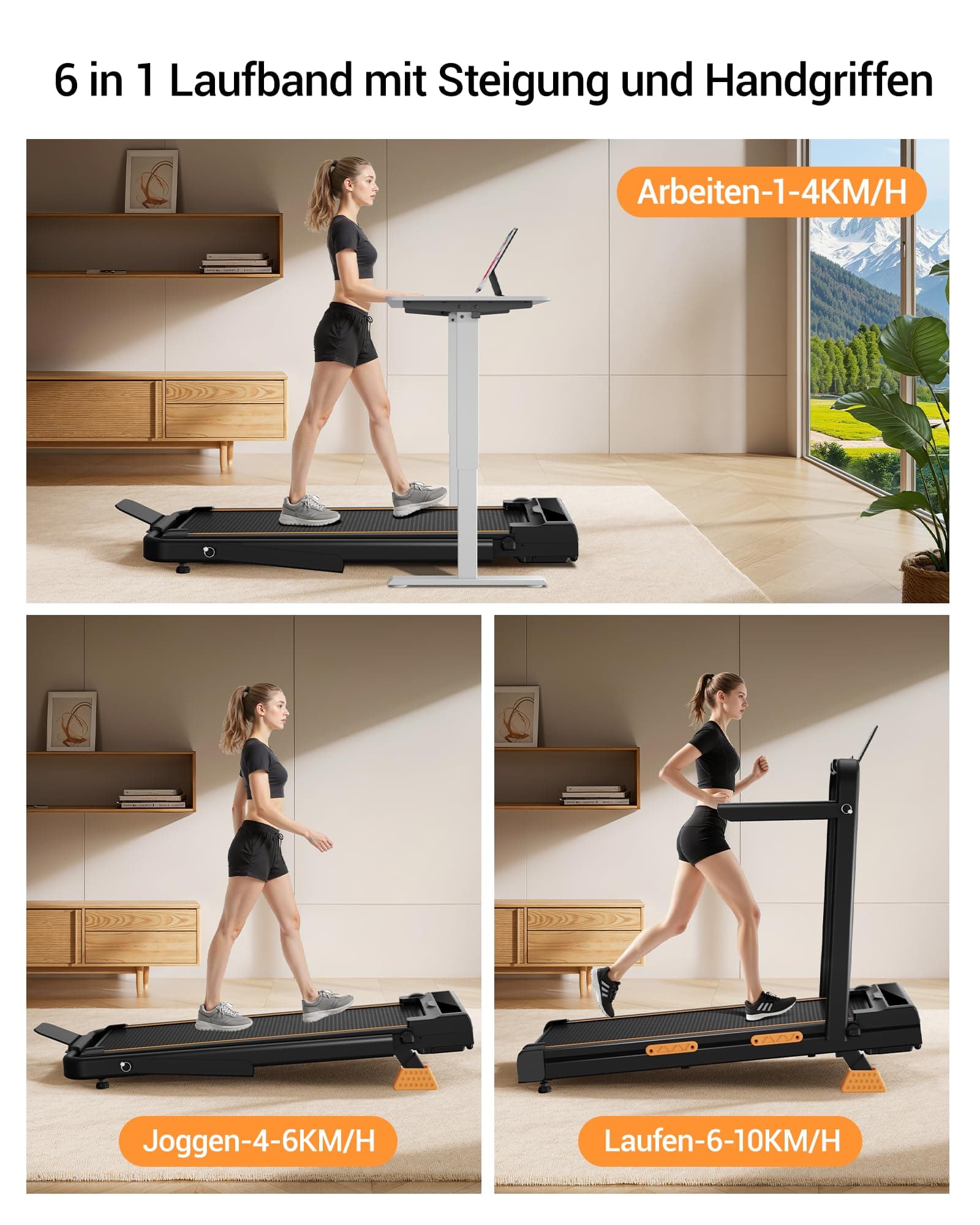 LONTEK Walking Pad mit Steigung 16% – Bild 4