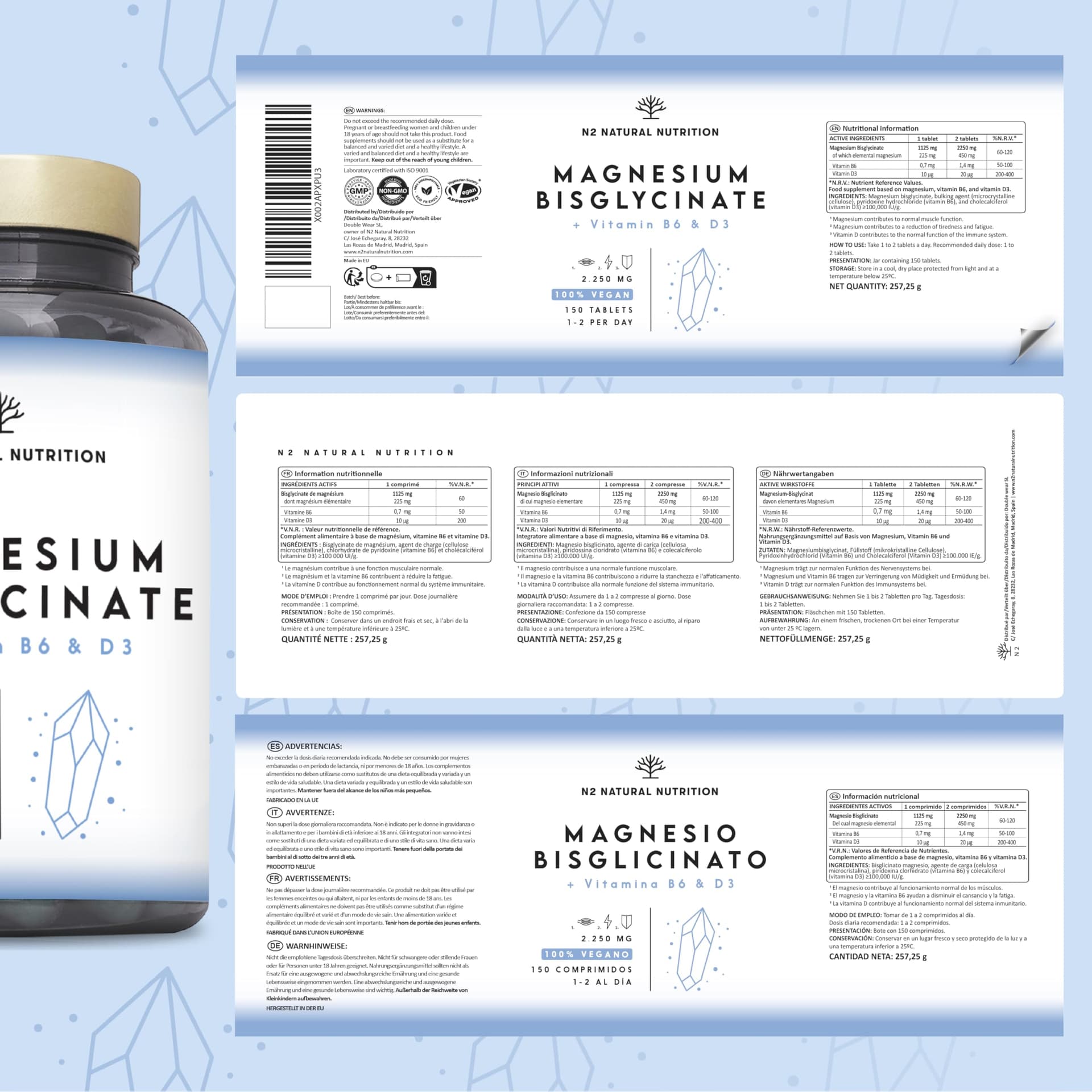N2 Natural Nutrition Magnesio Bisglicinato 2250 mg – Bild 7