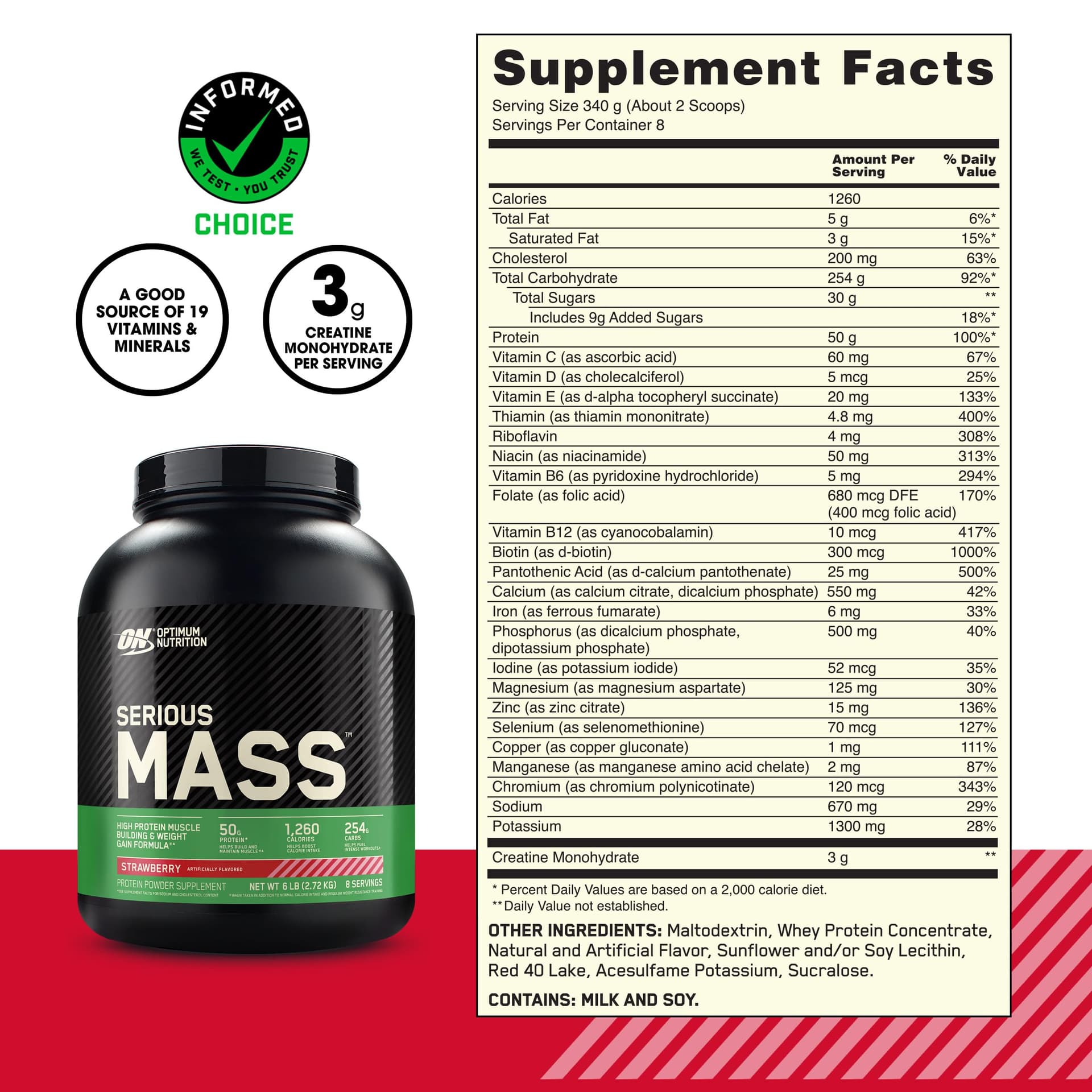 Optimum Nutrition Serious Mass Protein Powder High Calorie – Bild 3