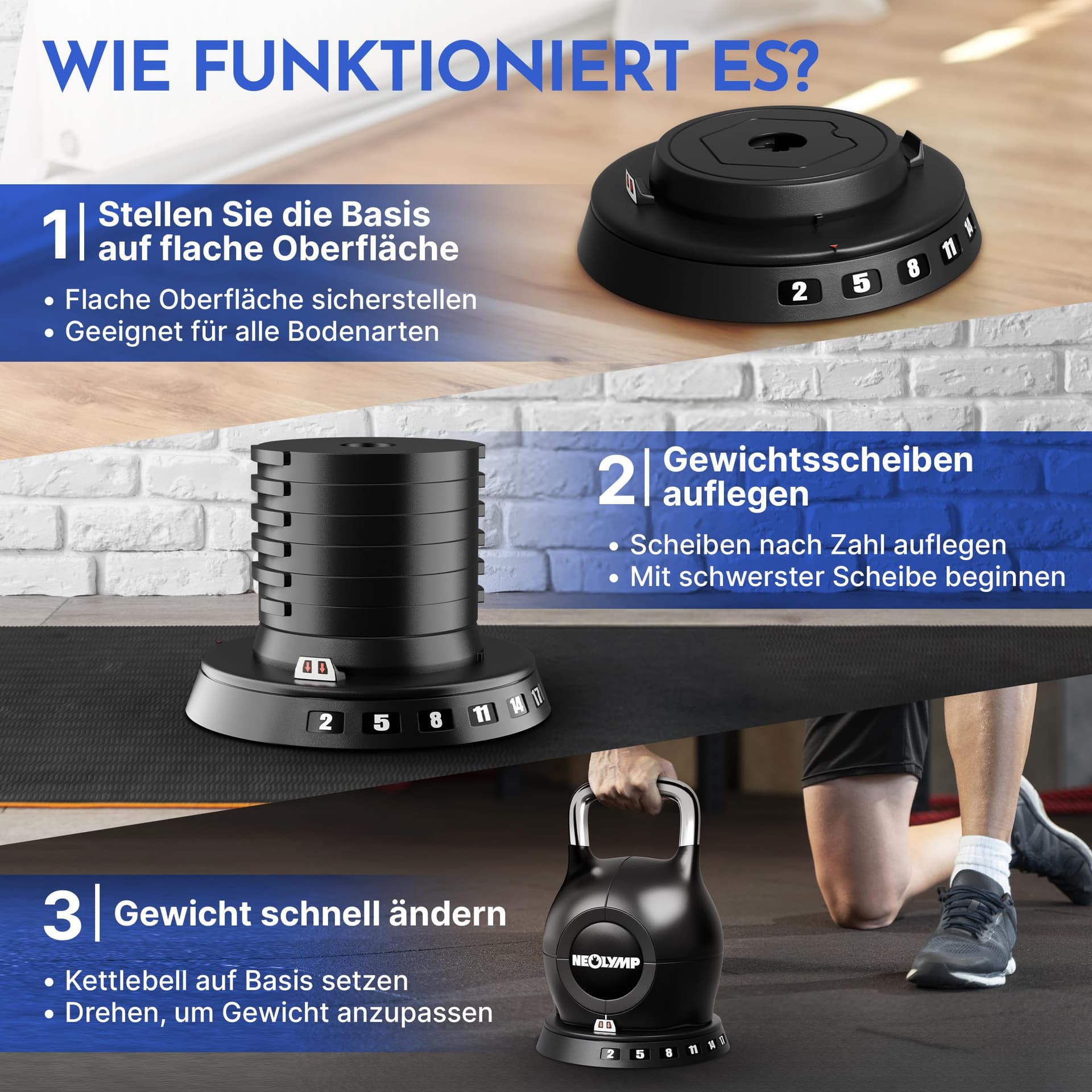 NEOLYMP Kettlebell Set 2-20 kg – Bild 5