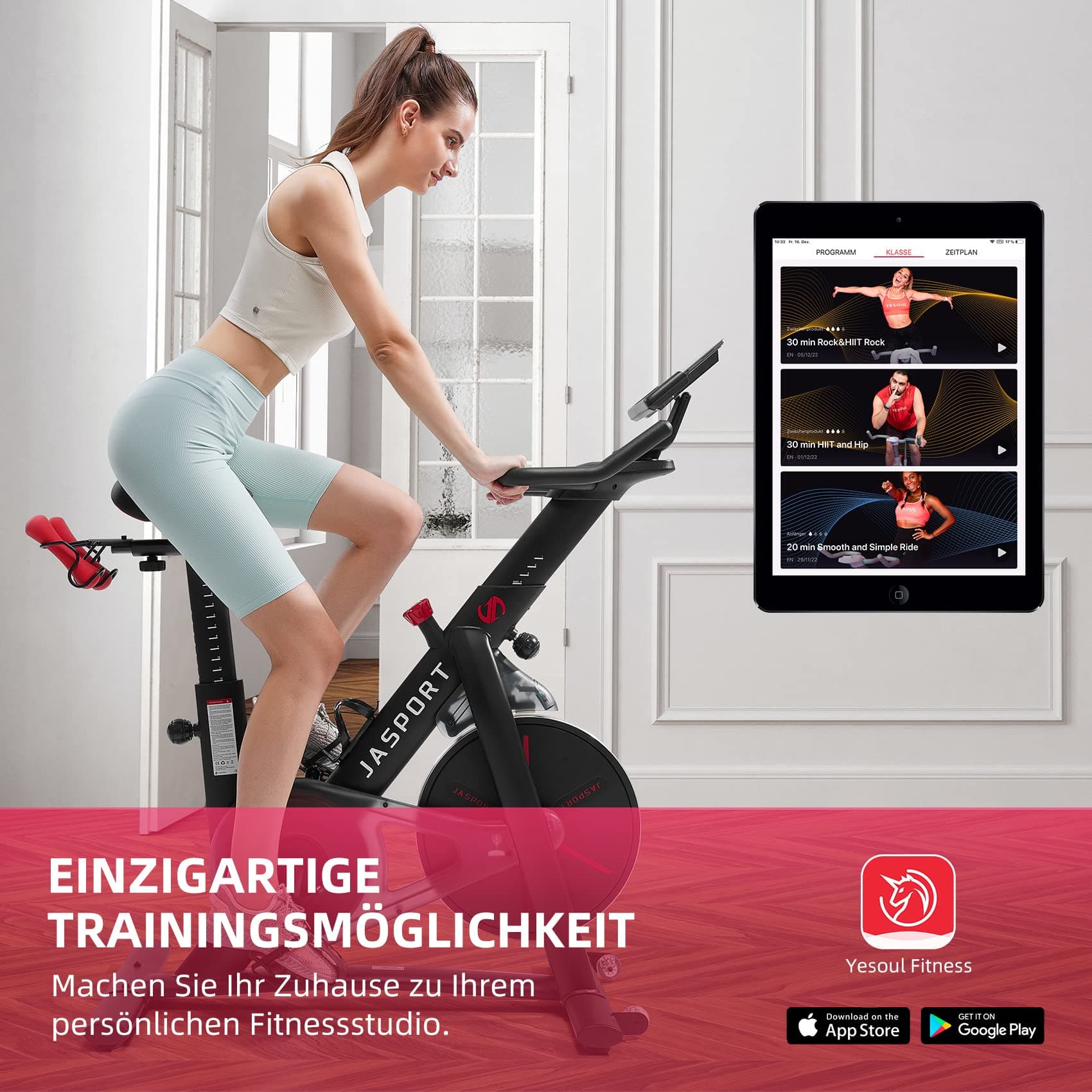 JASPORT S3 Heimtrainer Ergometer für Zuhause – Bild 3
