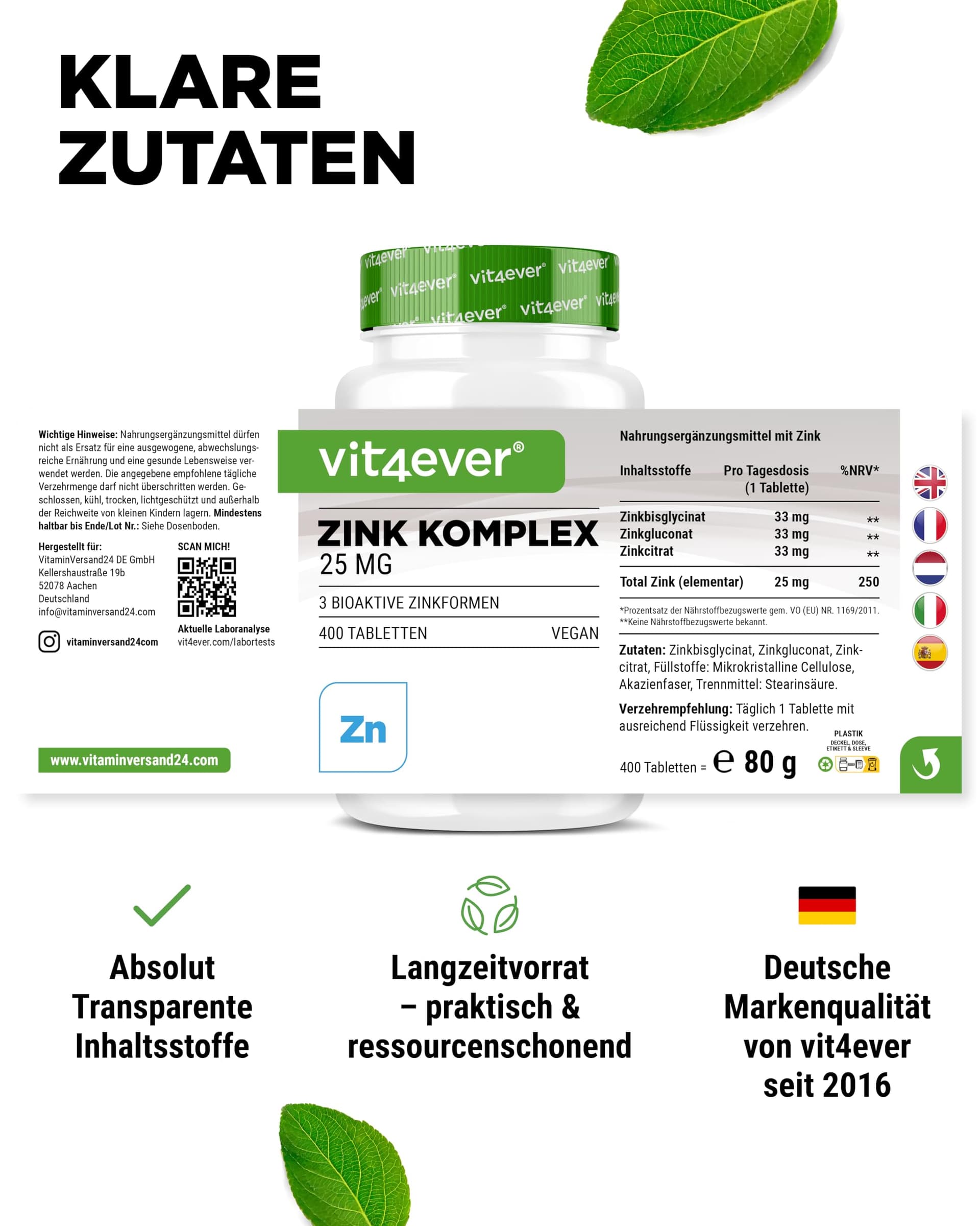 Vit4ever Complexe Zinc 25 mg – Bild 5