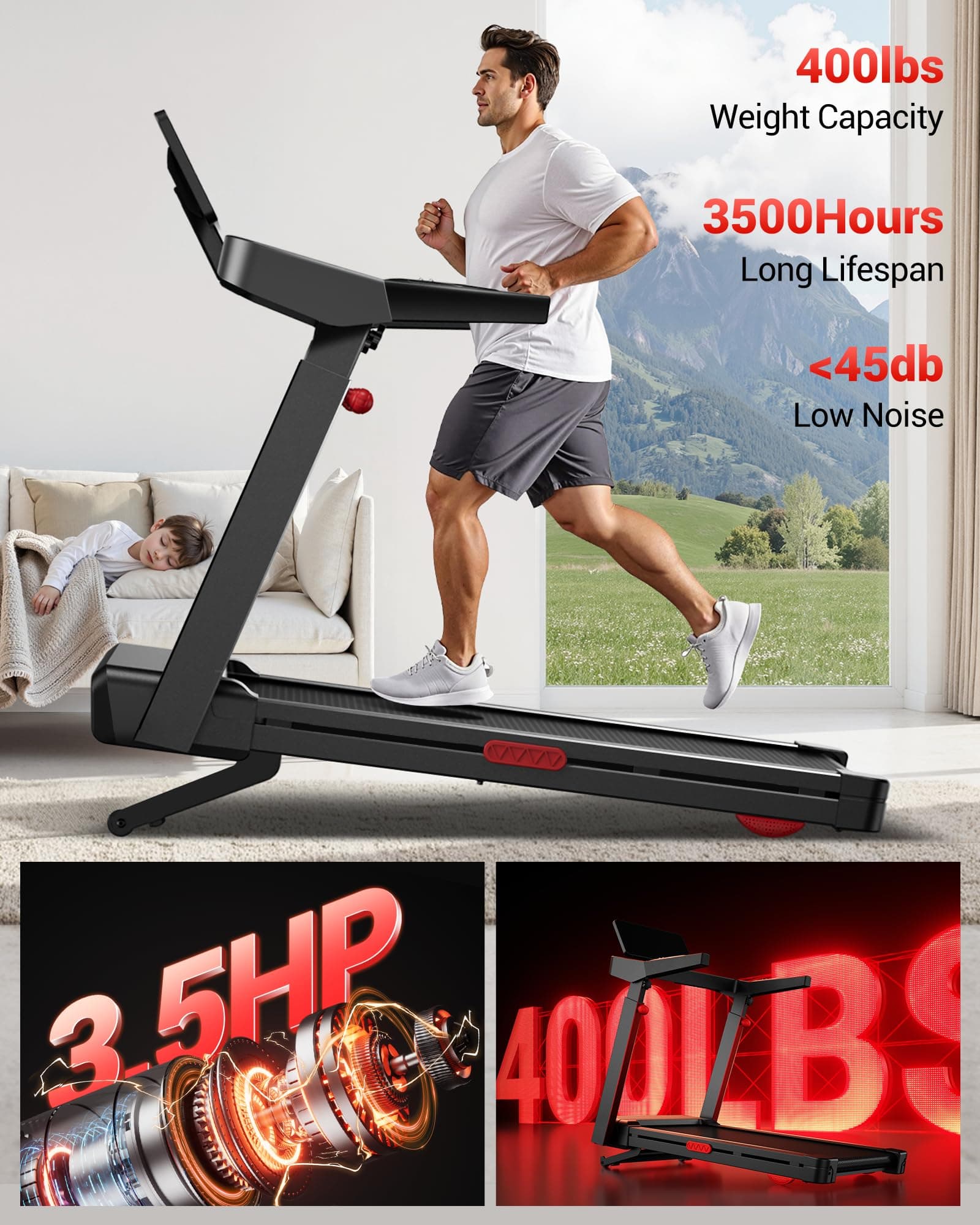 UMAY Treadmills for Home with 20% Auto Incline – Bild 3