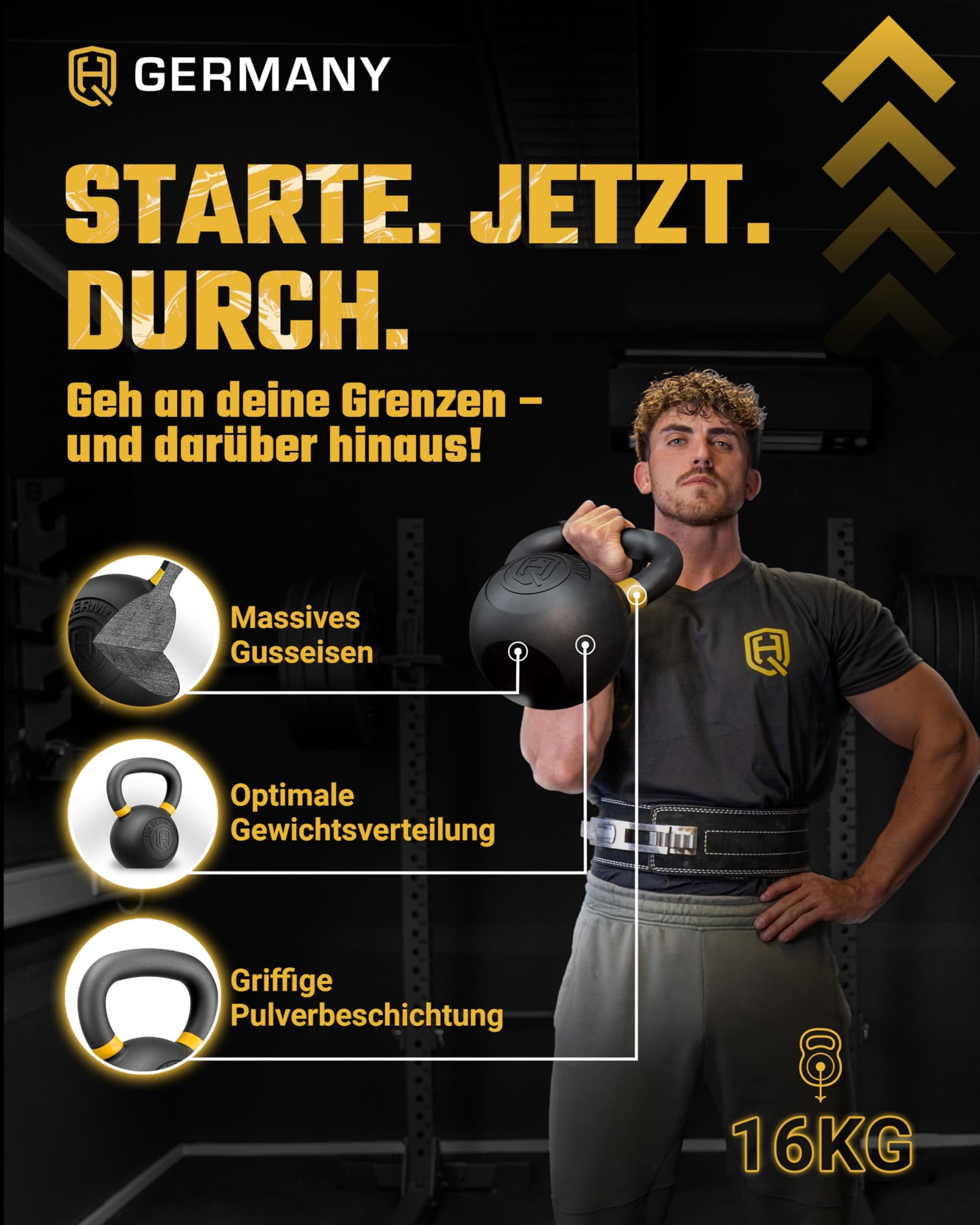 HQ Germany ® Kettlebell 16kg – Bild 2