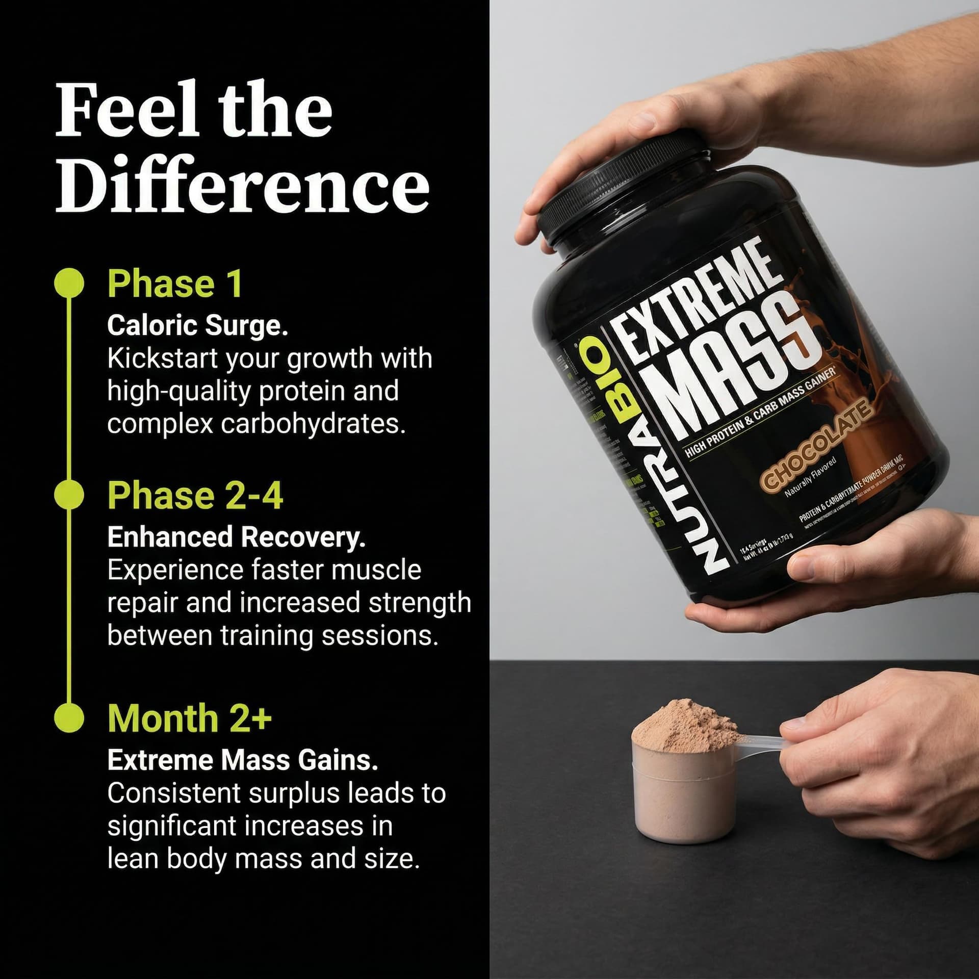 NutraBio Extreme Mass Gainer Protein Powder, 53G – Bild 7