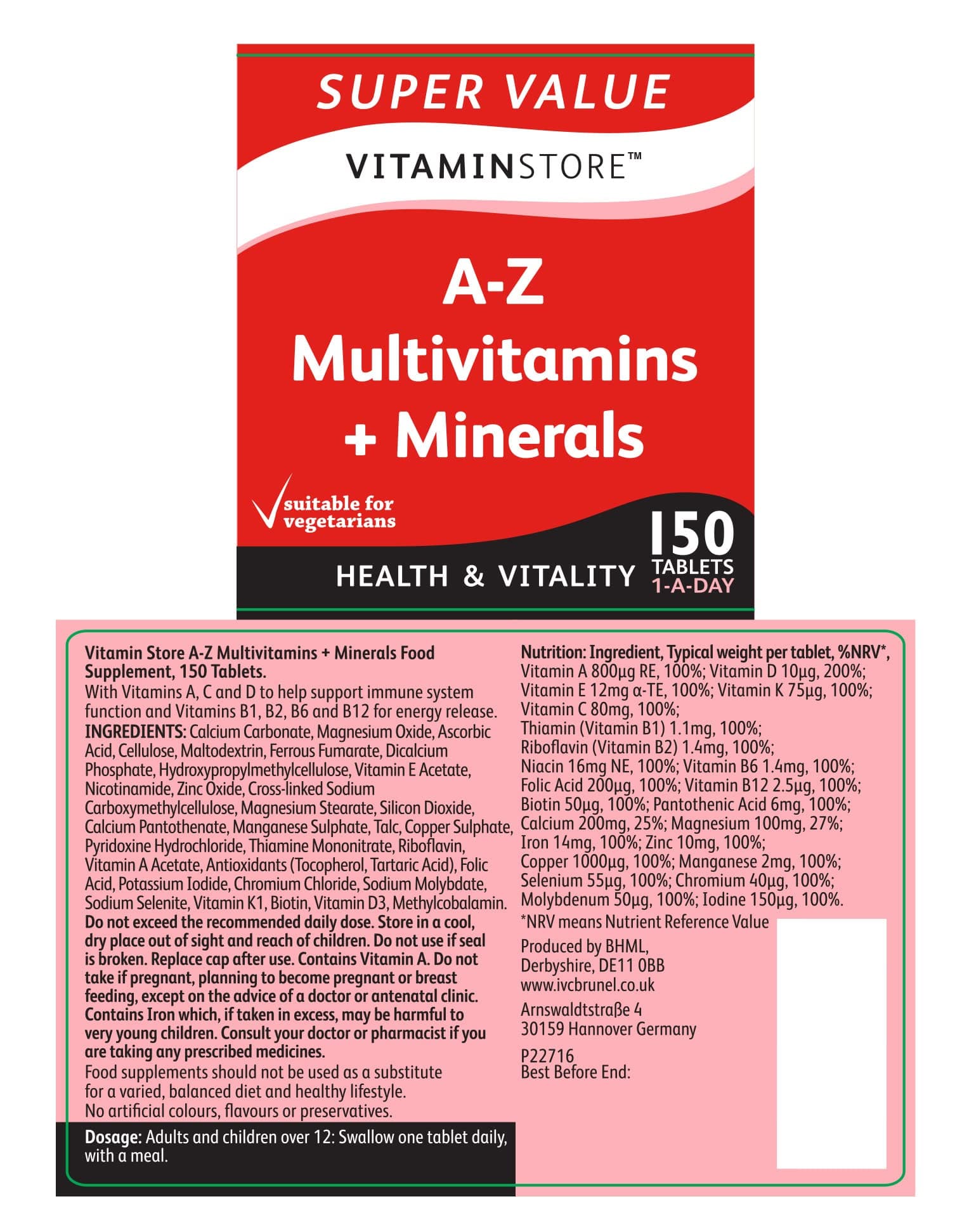 Vitamin Store Dietary Supplement A-Z Multivitamins and – Bild 4