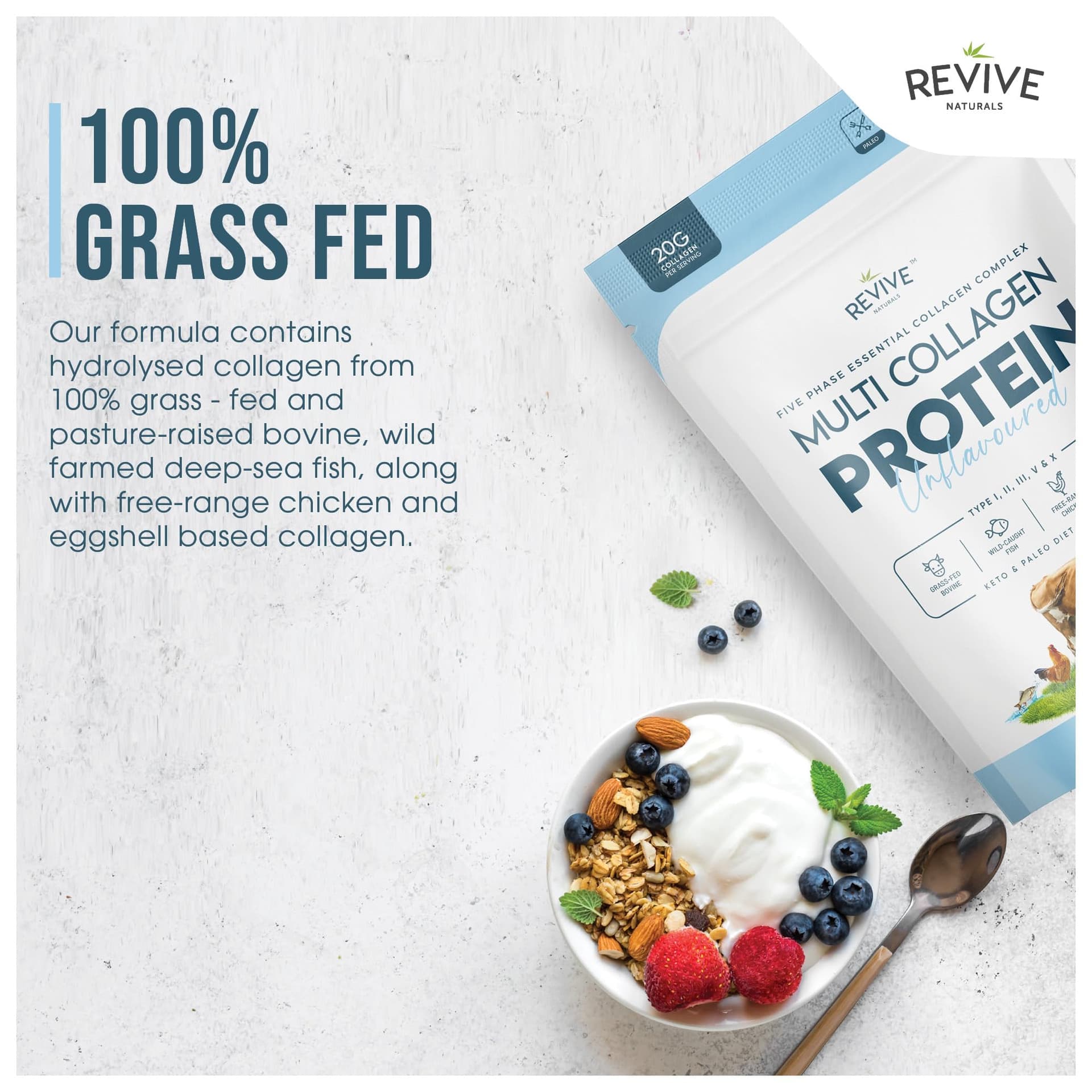 Revive Naturals Multi Collagen Protein Powder 400g – Bild 5