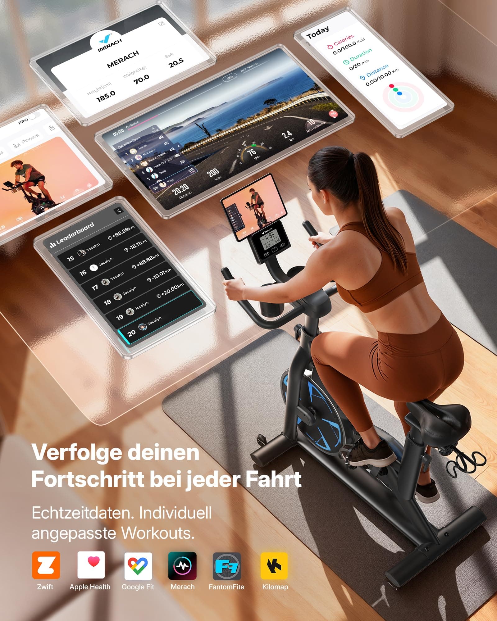 MERACH Heimtrainer Fahrrad mit Magnetischem Widerstand – Bild 4