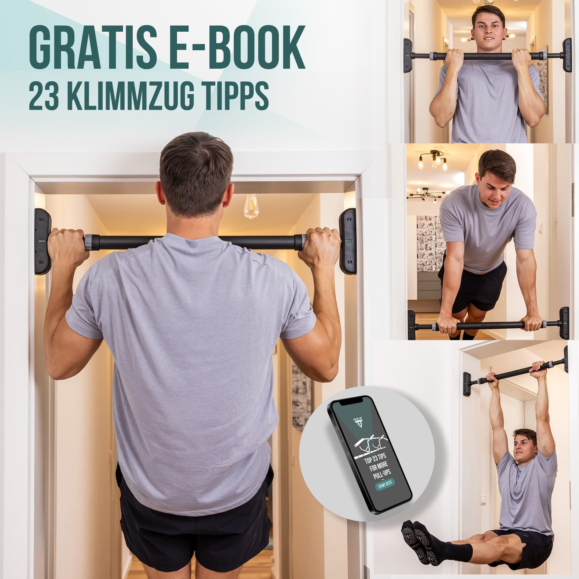 PULLUP & DIP Klimmzugstange für Türrahmen zum Einhängen – Bild 6