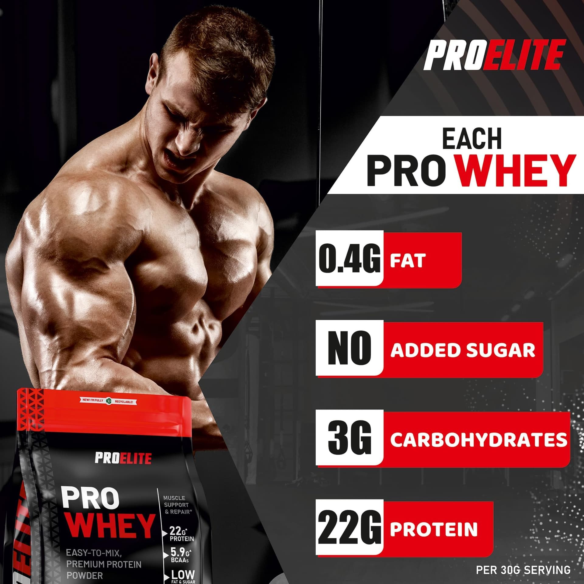 PROELITE Pro Whey Protein Powder 1kg – Bild 6