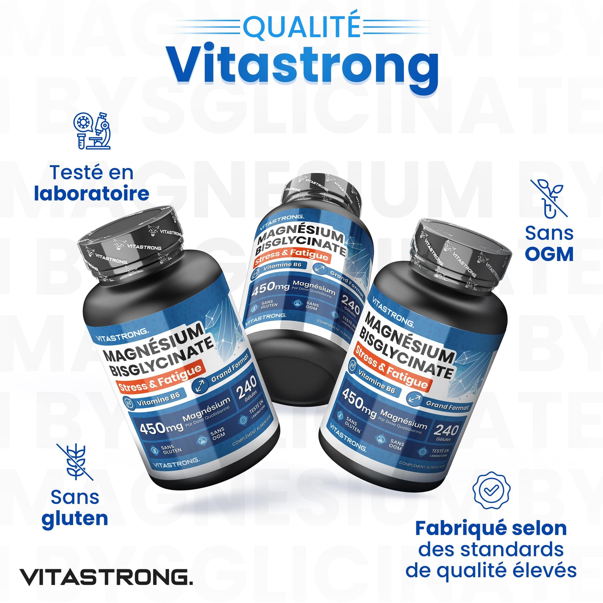 Vitastrong. Vitastrong Magnésium Bisglycinate 3750mg – Bild 7