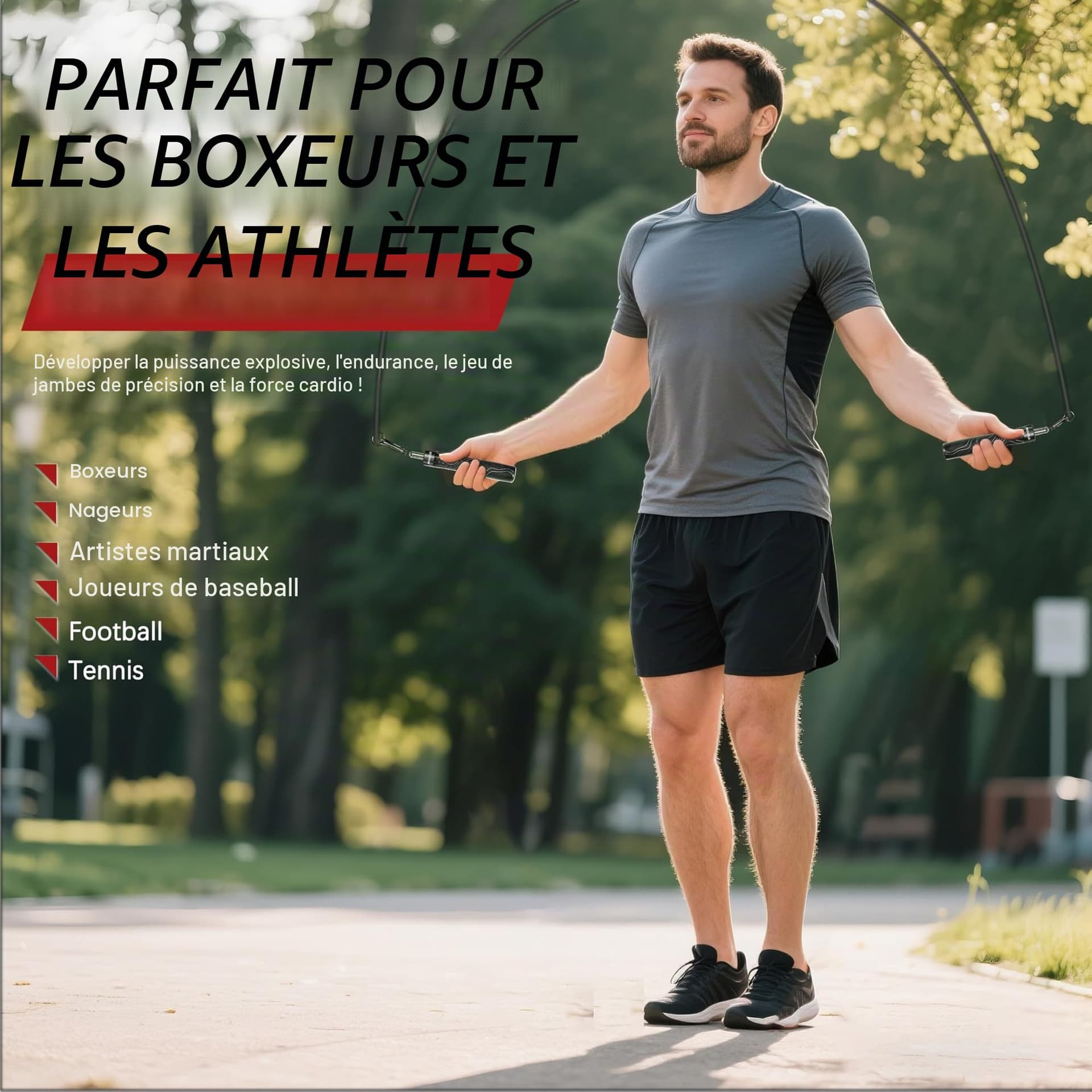 MOGOLD Cordes à sauter pondérées pour homme et femme avec – Bild 8