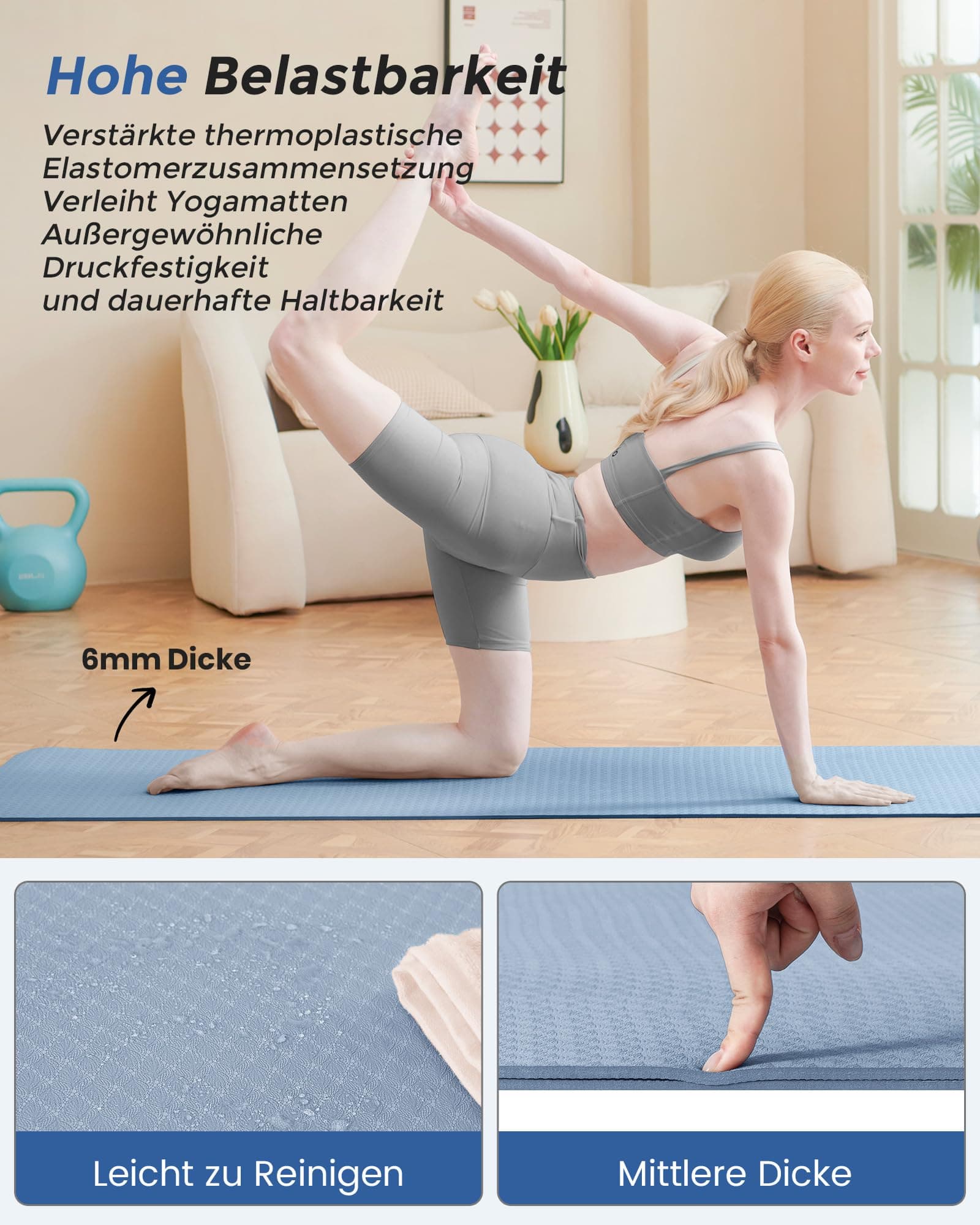Narwhal Yogamatte Rutschfest Fitnessmatte Umweltfreundliche – Bild 5