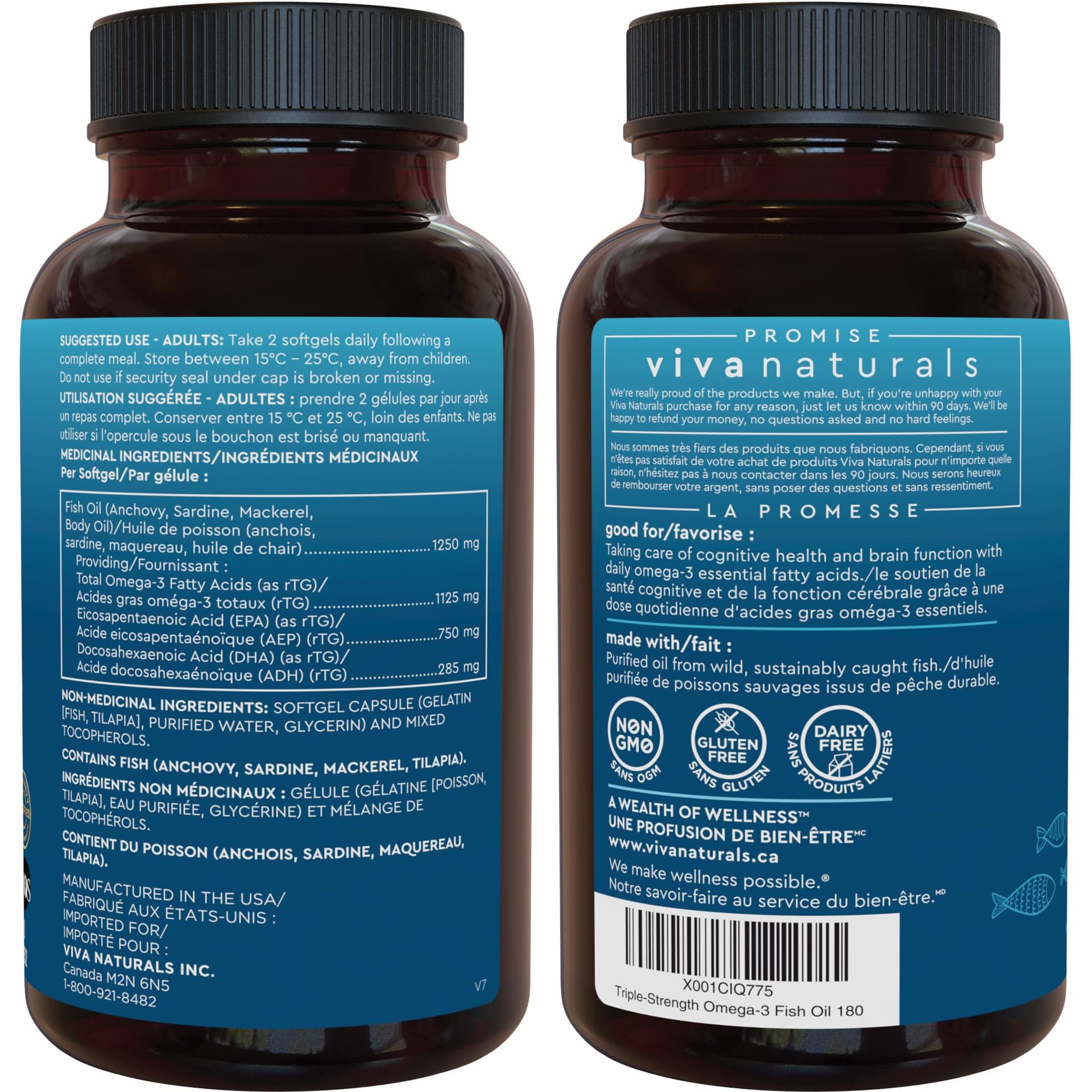 Viva Naturals Fish Oil Omega 3 Supplements – 2500 mg – Bild 8