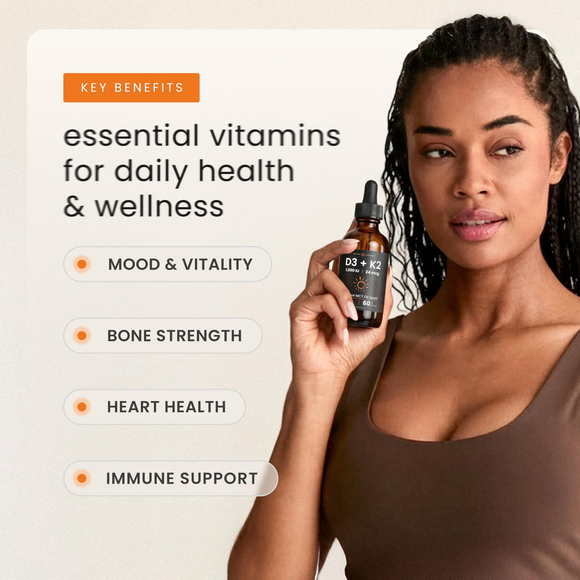 NutraChamps Vitamin D3 K2 Drops for Kids & Adults | 1000 IU D3 Per 0.2ml – Bild 5