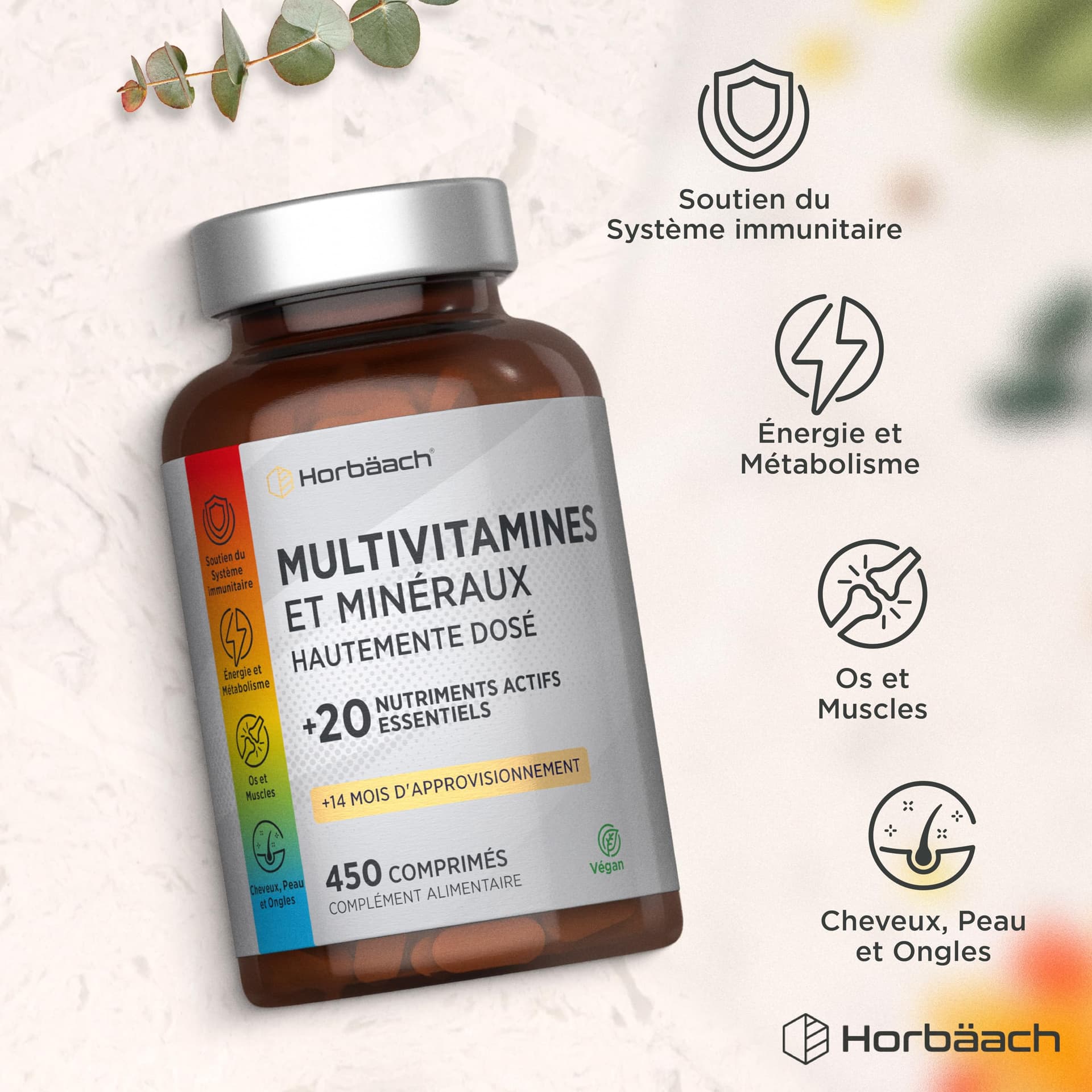 Horbäach Multivitamines et Minéraux pour Homme y Femme – Bild 6