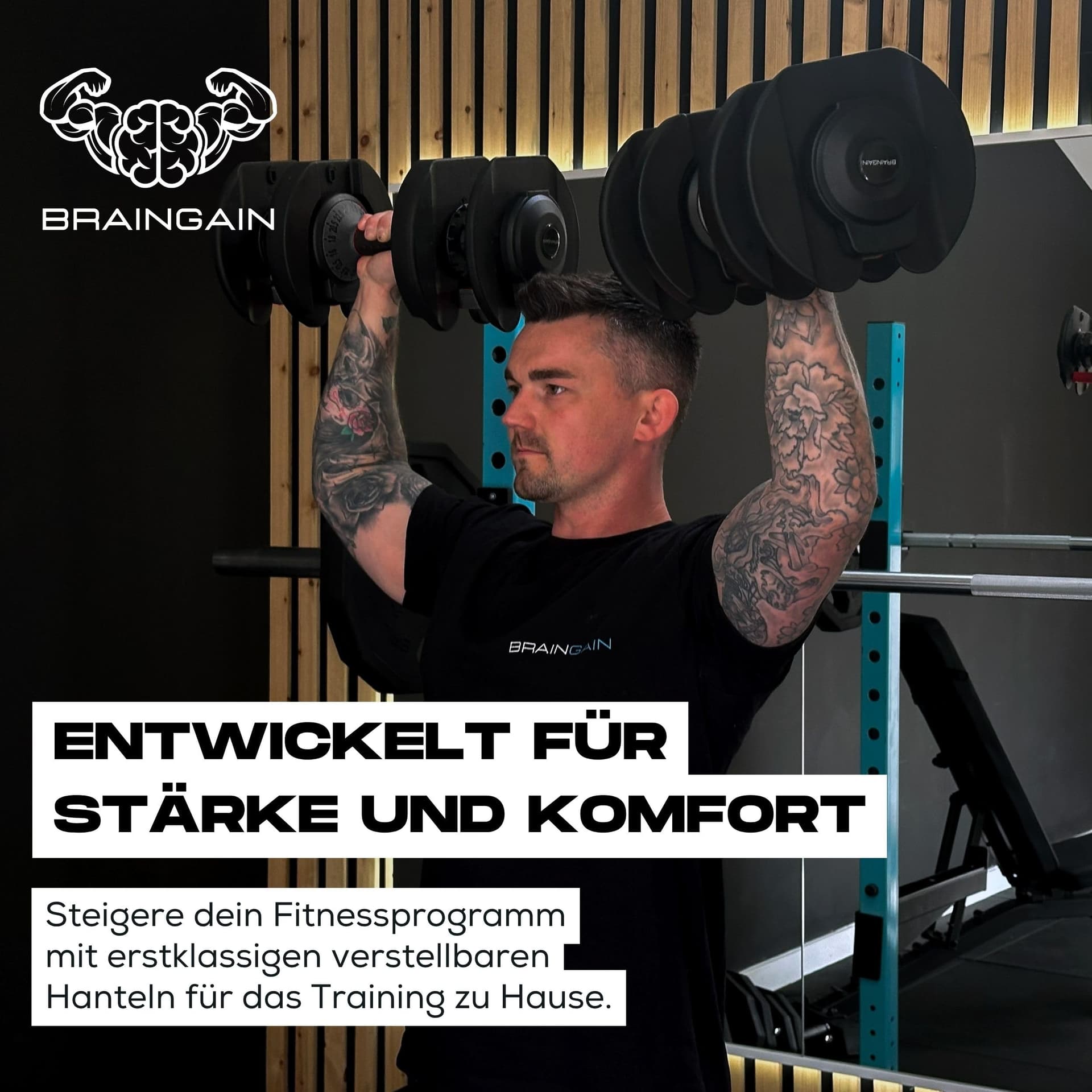 BRAINGAIN 15-in-1 verstellbares Hantelset 24 kg – Bild 5