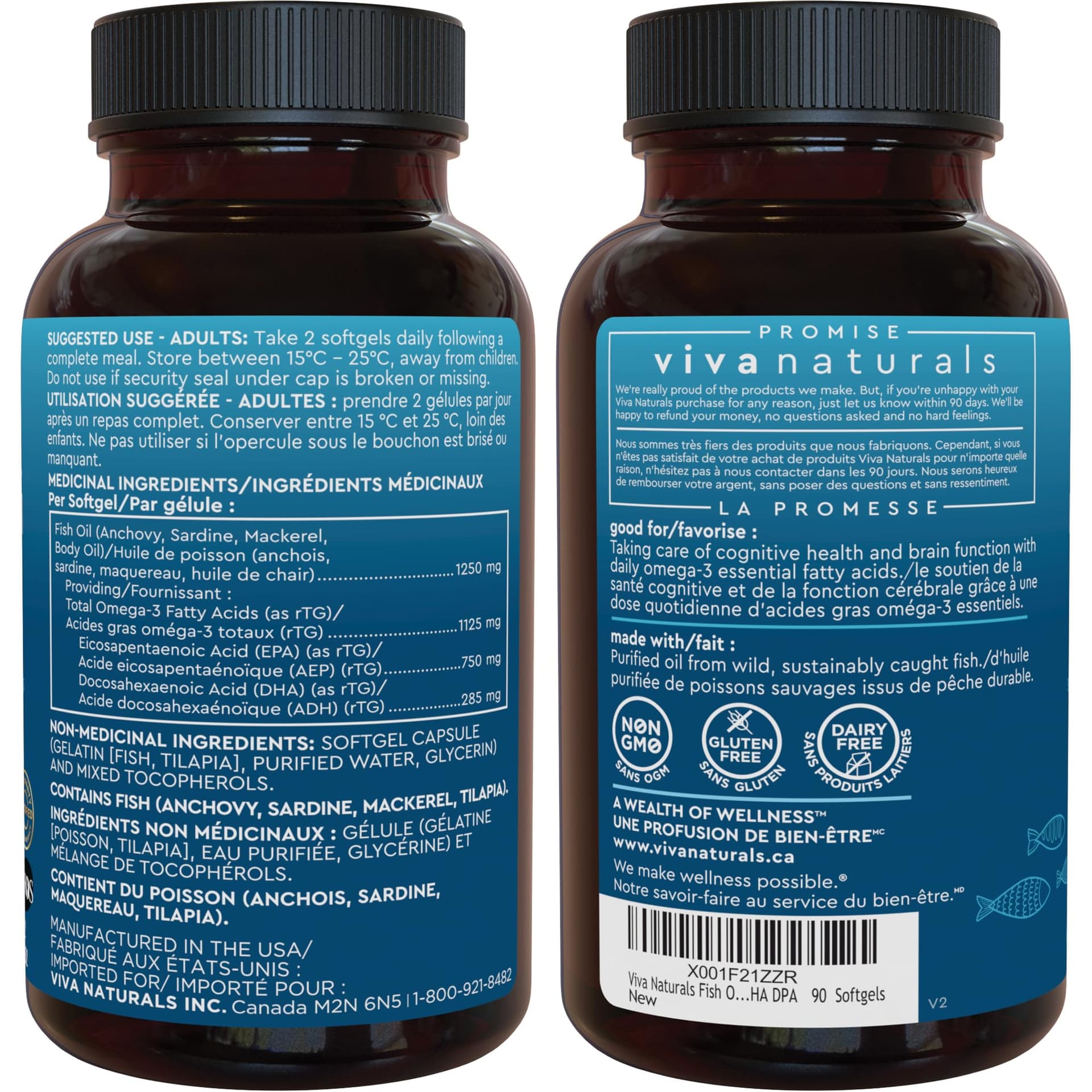 Viva Naturals Triple Strength Omega 3 Fish Oil Supplement - 2500 mg – Bild 8