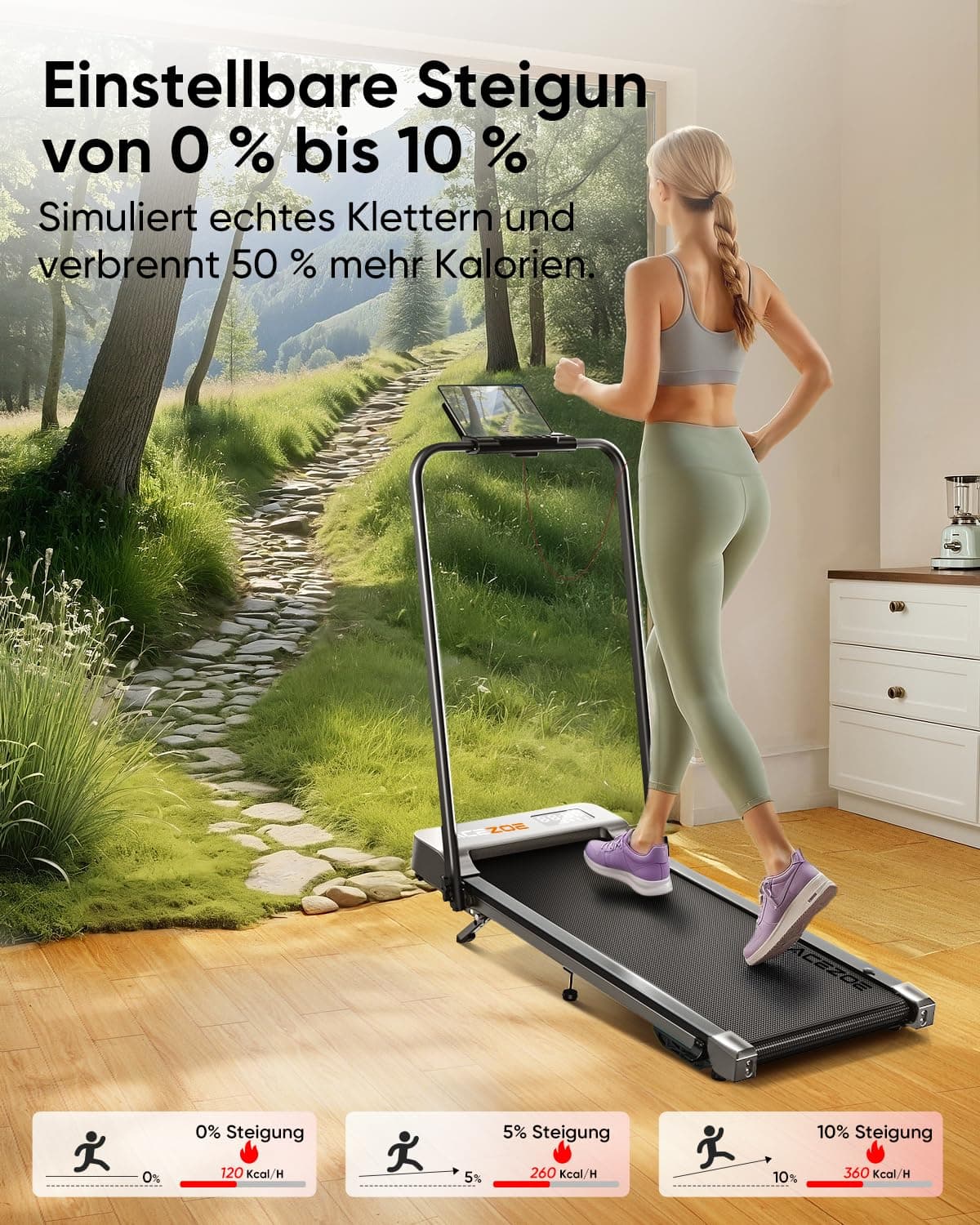 Acezoe 6 in 1 laufband für zuhause klappbar,Walking Pad mit – Bild 3