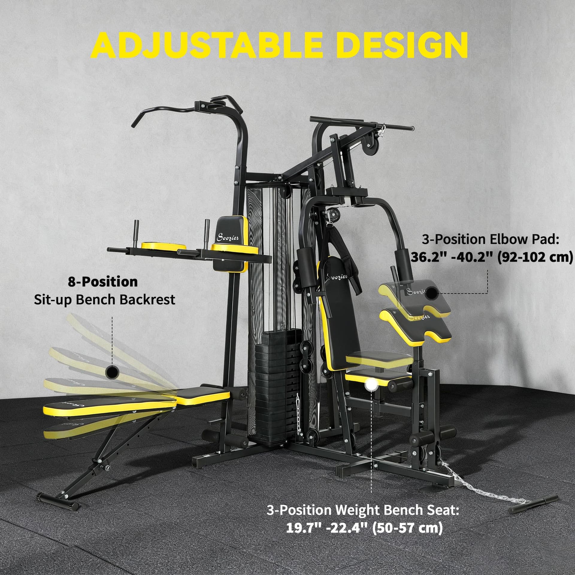 Soozier All-in-One Home Gym Machine System, Multifunctional Weight Machine with 152 lbs – Bild 4
