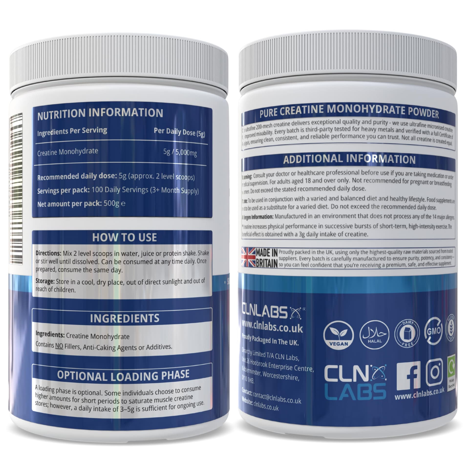 CLN Labs Creatine Monohydrate Powder - 500g – Bild 7
