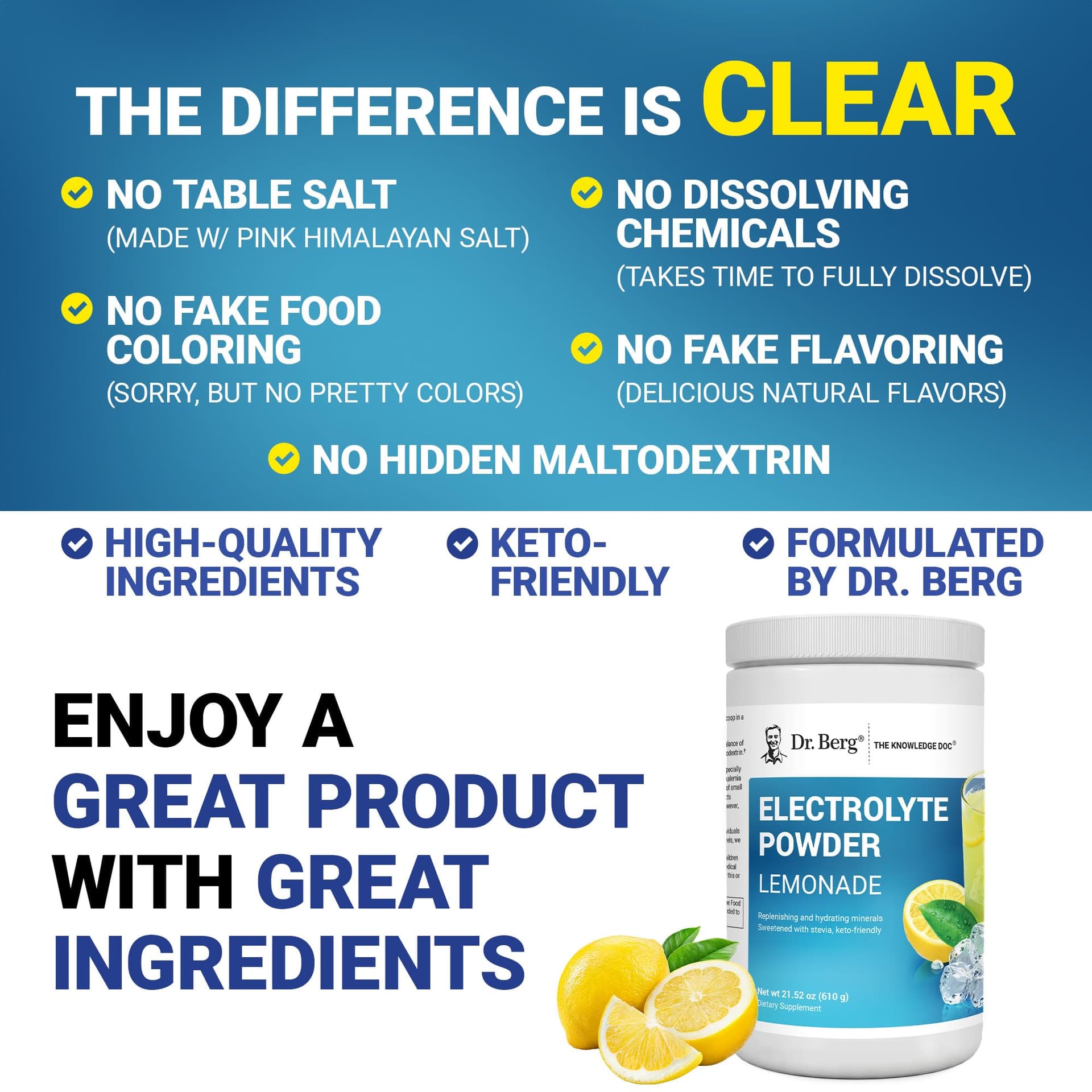 Dr. Berg Nutritionals Dr. Berg Zero Sugar Hydration Keto Electrolyte Powder – Bild 5