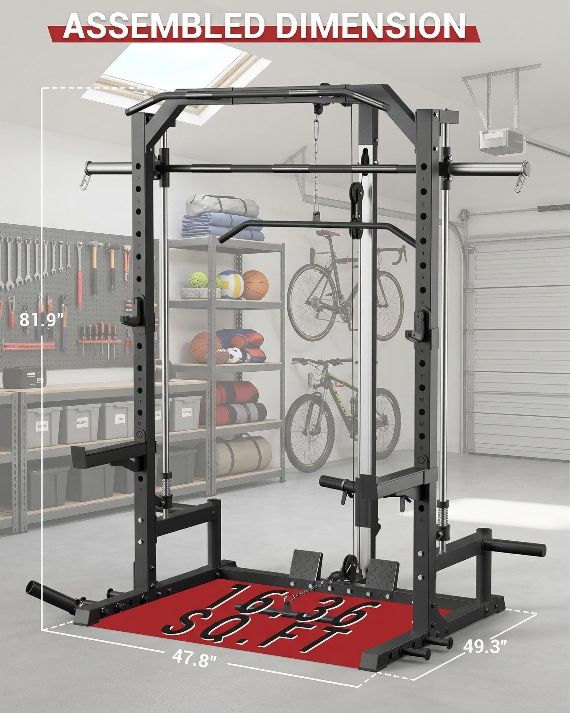 ActiveTrail Smith Machine Home Gym with LAT Pulldown System – Bild 6