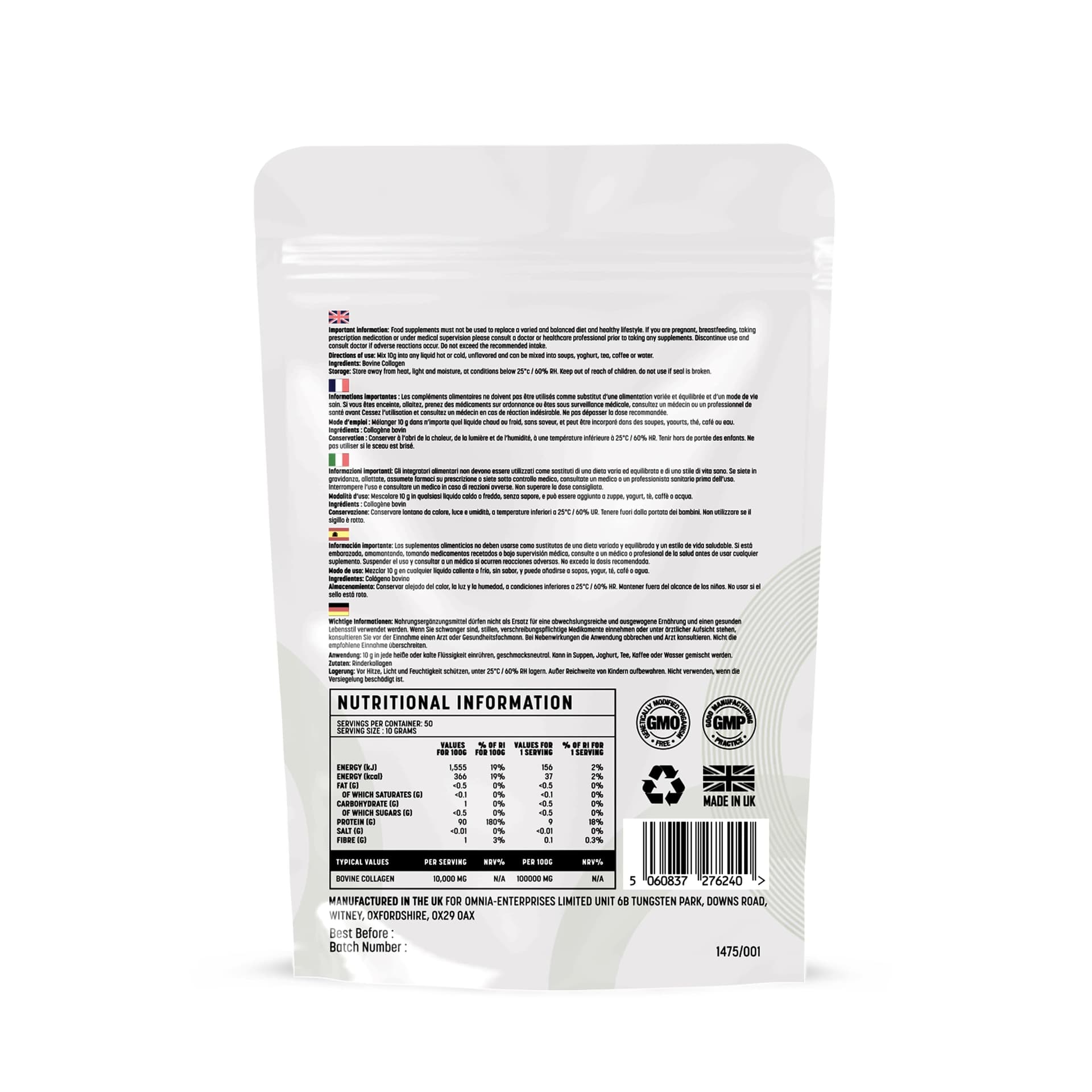 OMNIA Pure Bovine Collagen Peptides Powder – Bild 8